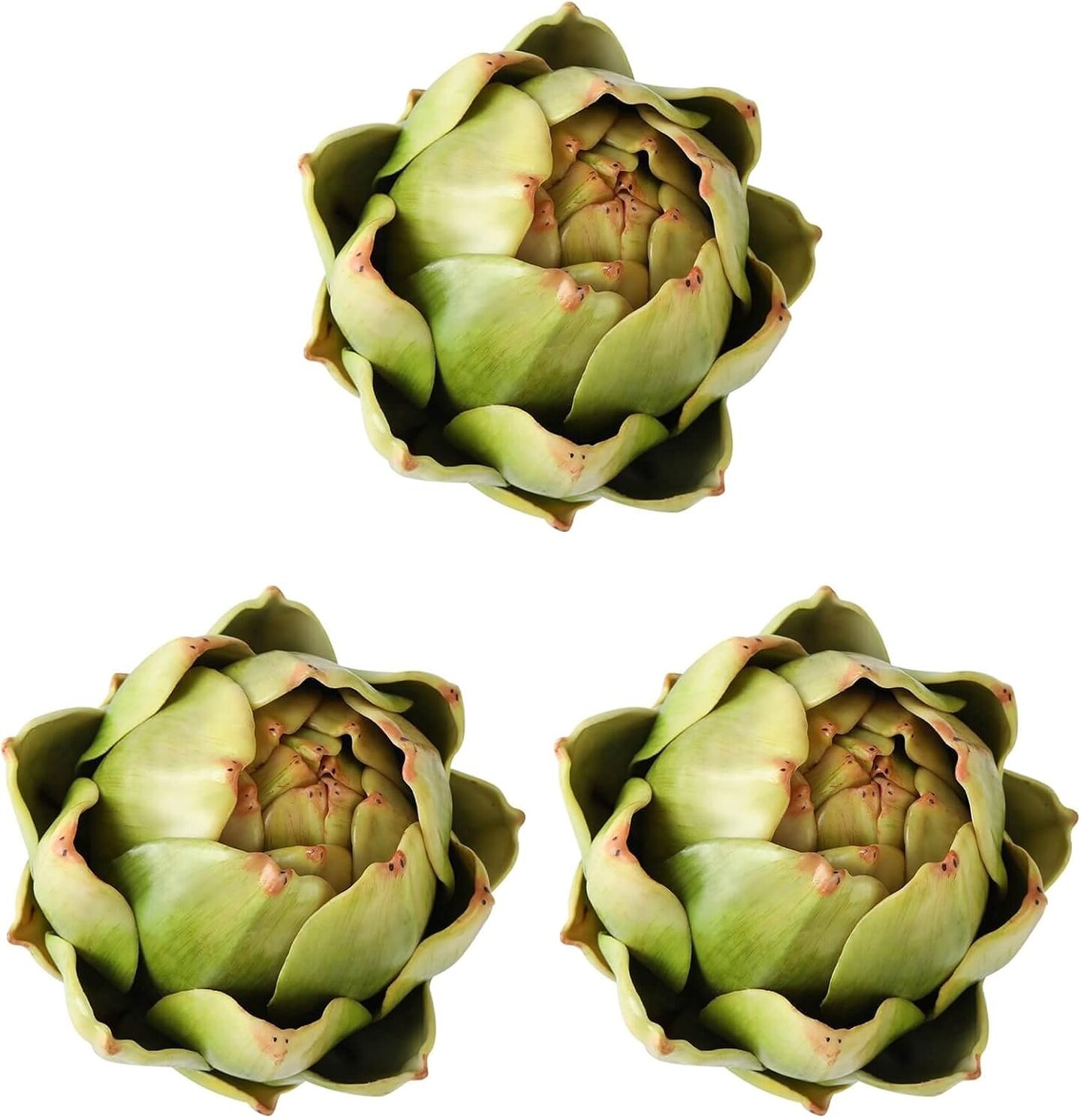 3-Pack Large Green Faux Artichokes - Artificial Vegetables and Fake Fruits