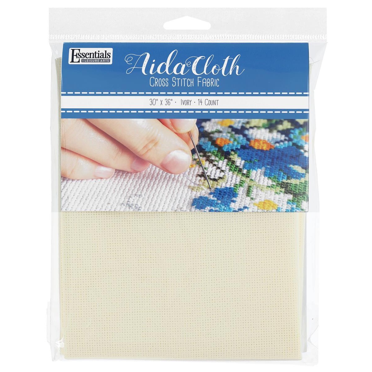 Essentials By Leisure Arts Aida Cloth, 14 Count, Ivory, Cross Stitch Fabric, Embroidery Fabric, Cross Stitch Supplies For Crafting, Stitching, And Sewing Projects 30x36