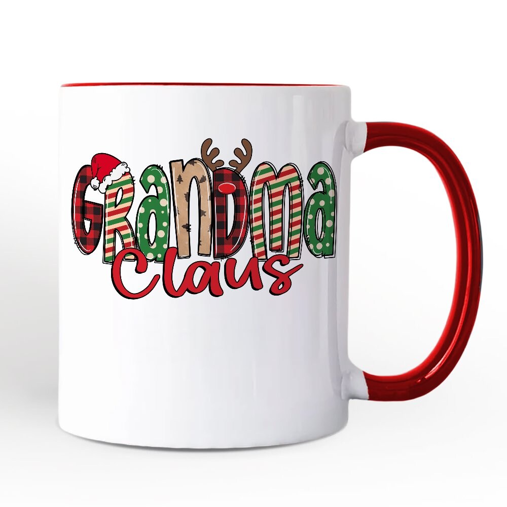 Grandma Claus Retro Christmas Mug, Matching Family Holiday Gift