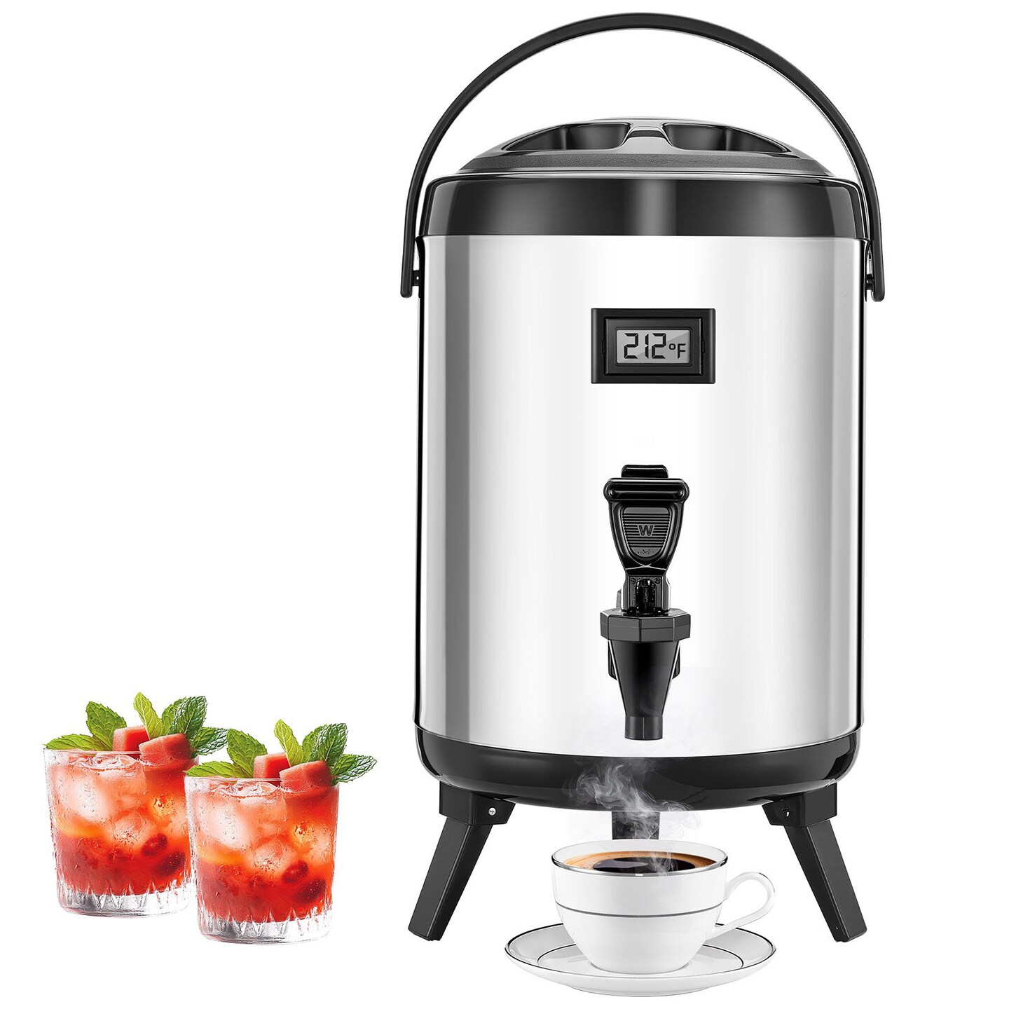 1.5 Gal Stainless Steel Insulated Beverage Dispenser with Spigot