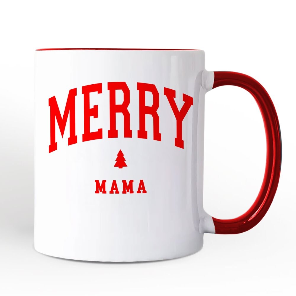 Merry Mama Retro Christmas Mug, Matching Family Holiday Gift