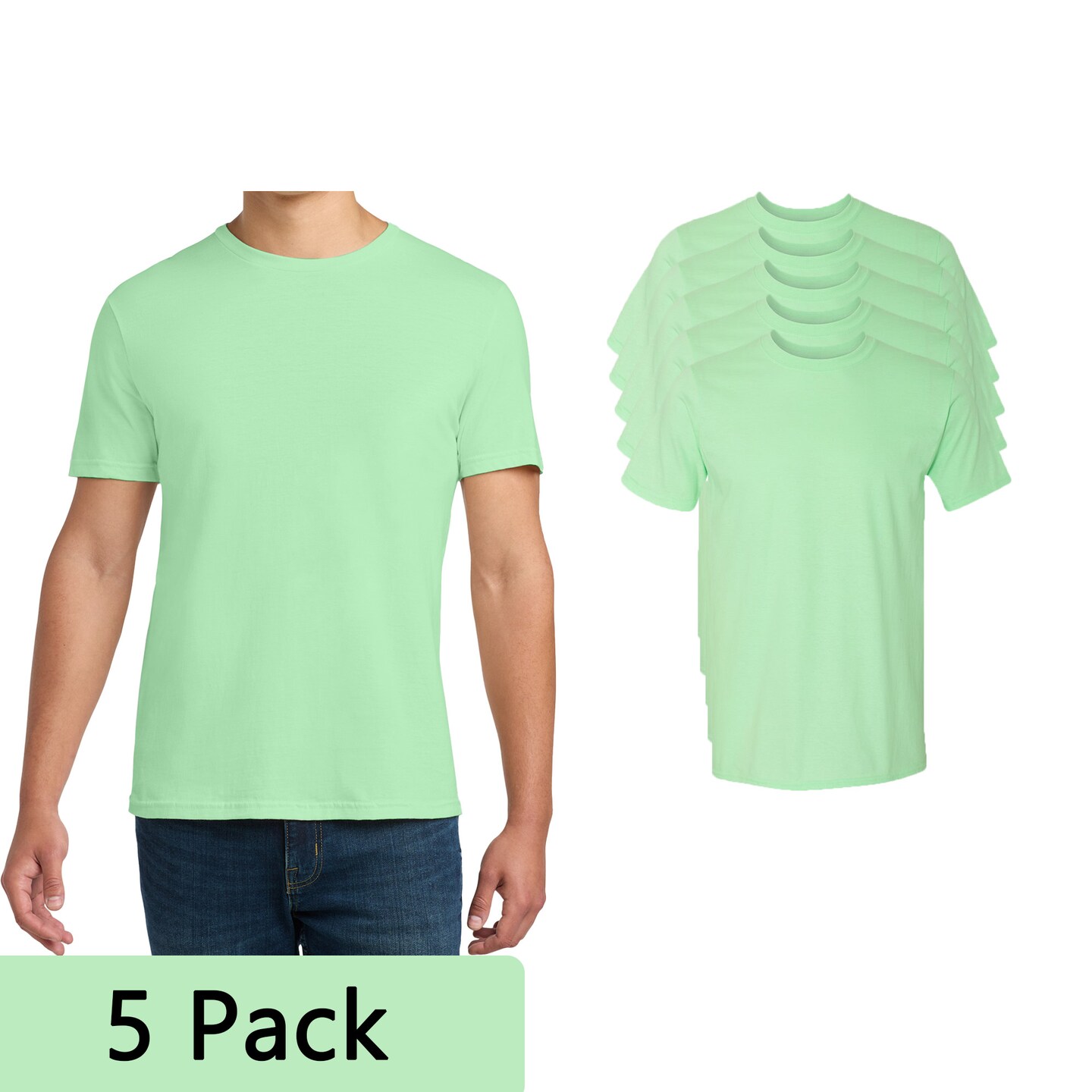 Gildan Men's Softstyle Blank T-Shirt for DIY Crafting & Heat Transfer Designs, Mint Green 3-15 Pack