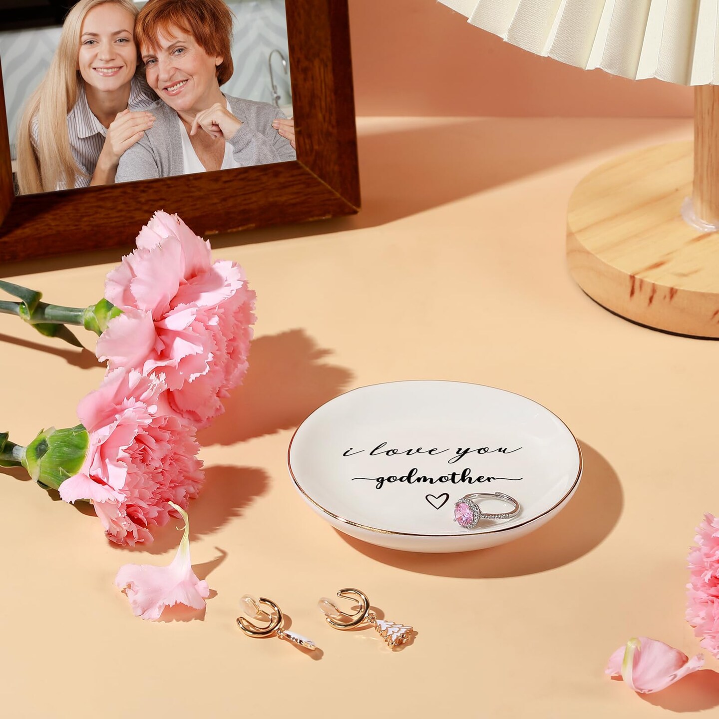 Godmother Gifts: I Love You Ring Dish for Godmother Proposal, Birthday, Mother's Day, Christmas & Wedding