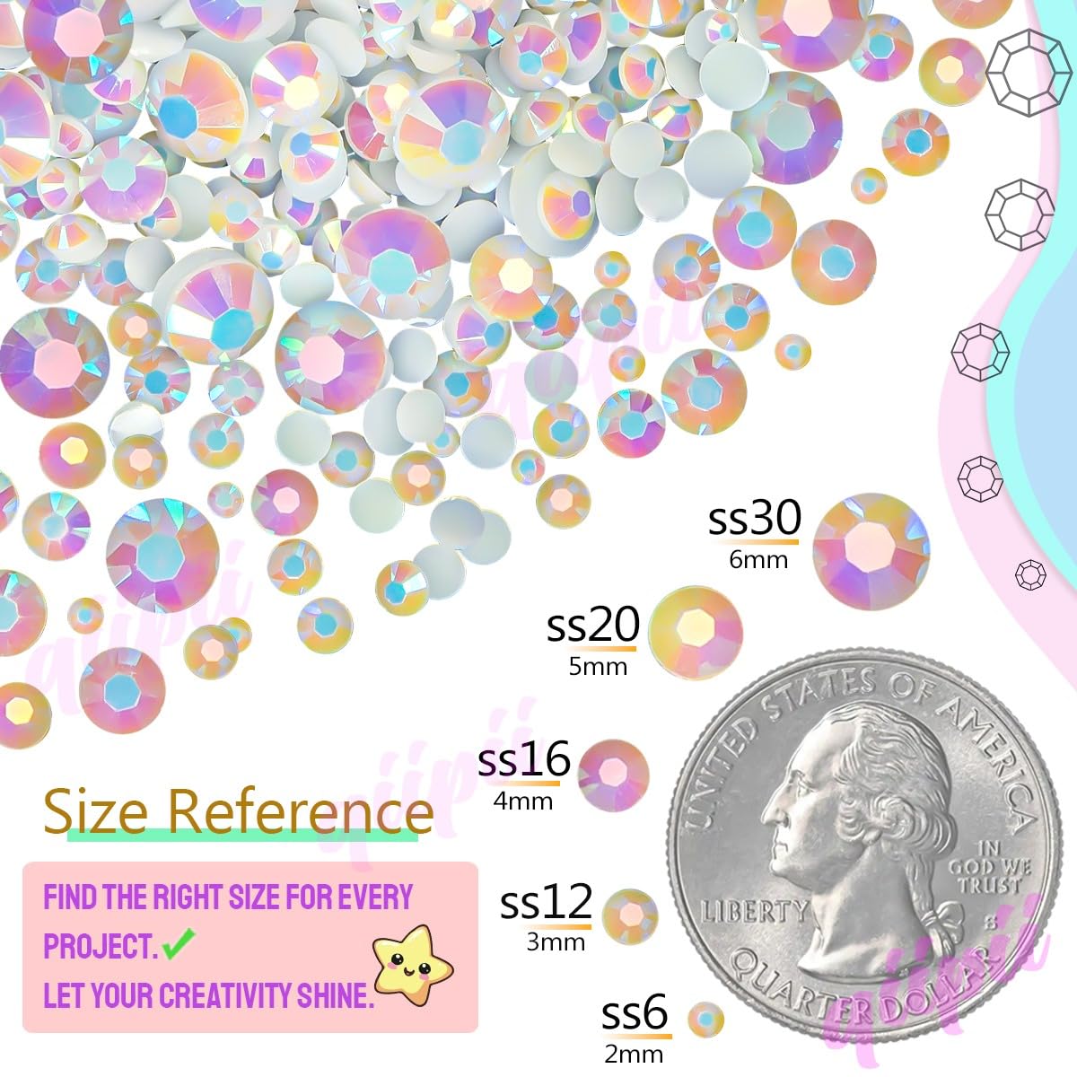 3000PCS 4mm Light Blue AB Resin Rhinestones Baby Blue Flatback Jelly Stones Bulk SS16 Non-Hotfix Diamonds Gems Charm Supplies for Nails Face Eye Makeup Body Tumblers Bottles DIY Crafts Shoes
