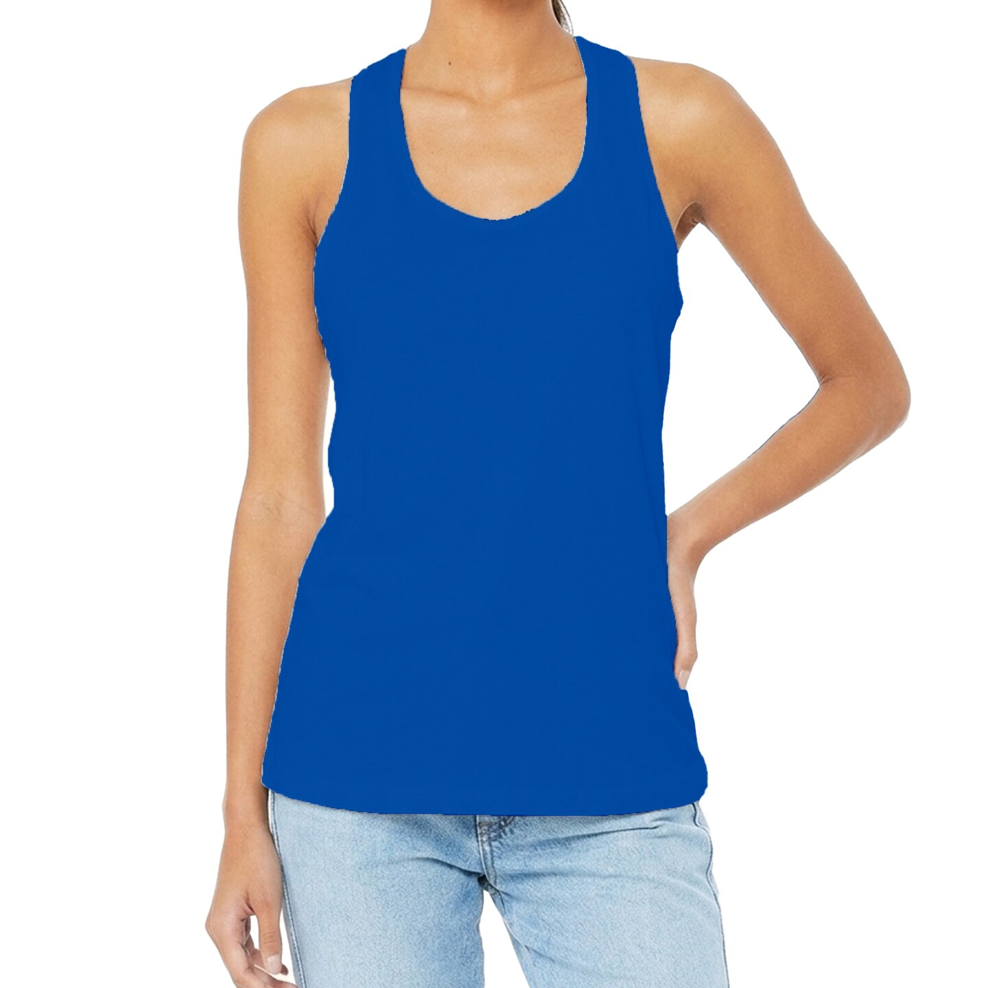 BELLA + CANVAS Women's Jersey Racerback Tank, Gym Workout Casual Tank Top