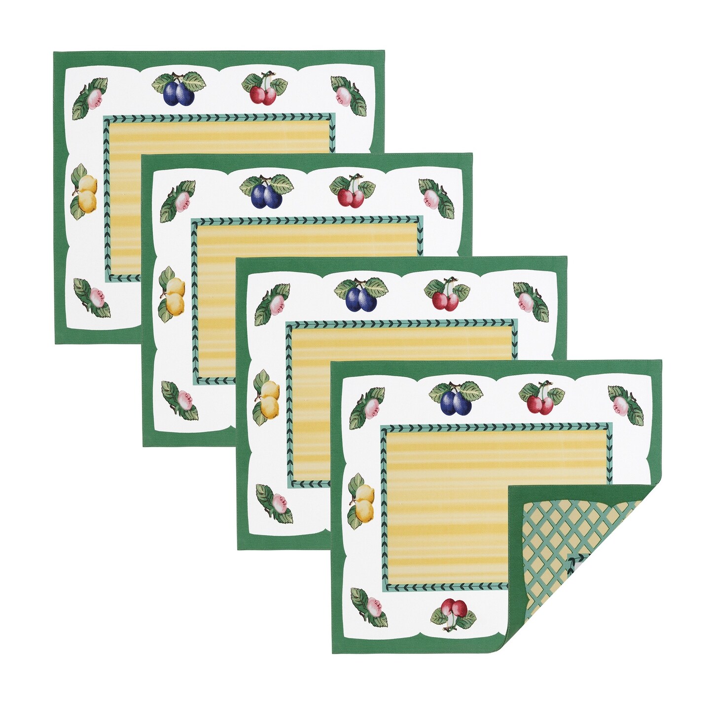 Villeroy & Boch French Garden Water Resistant Placemats, Set of 4, Multicolor - 14"W x 20"L