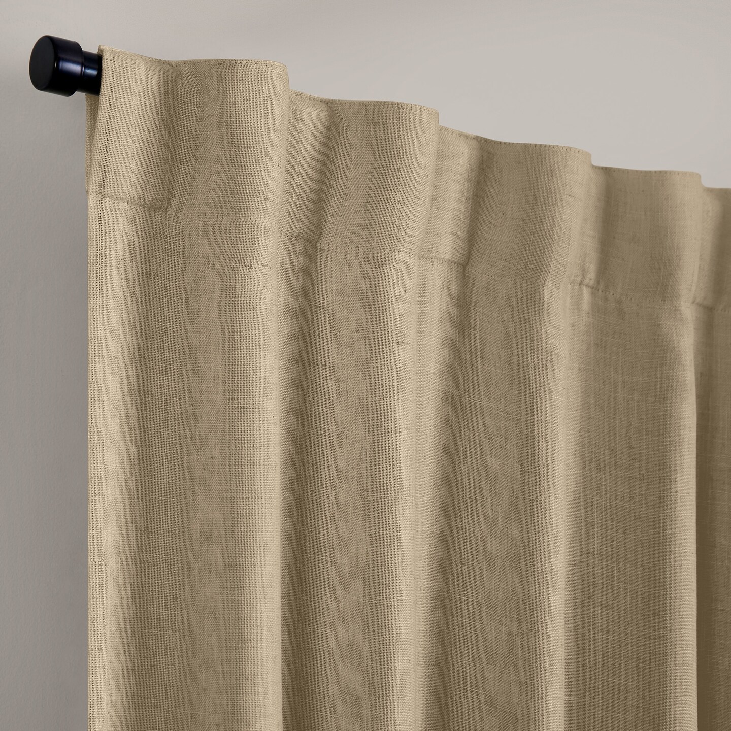 Threadmade Home Harrow Solid Texture Blackout Window Curtain Panel, Linen - 52"W x 95"L