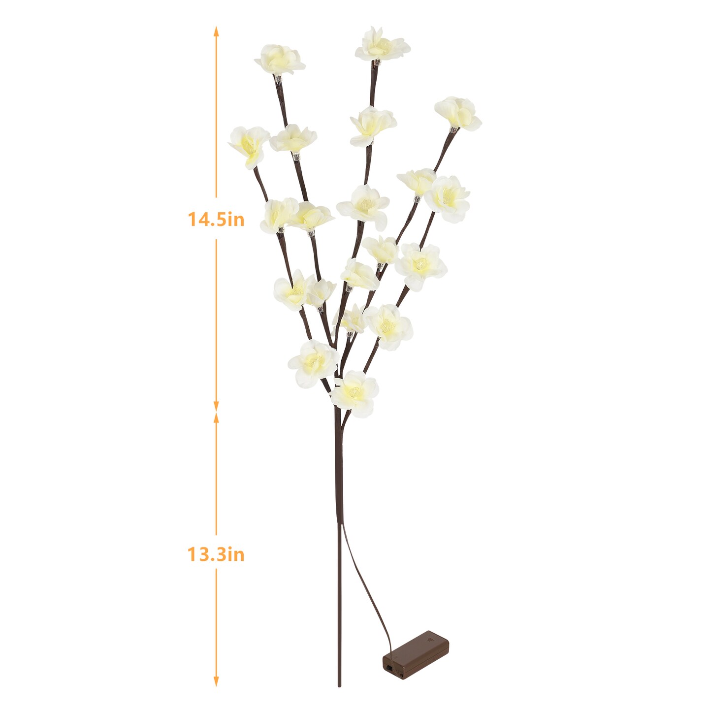 Warm White LED Lighted Magnolia Branches, Battery Operated Flower Lights for Vase Decor
