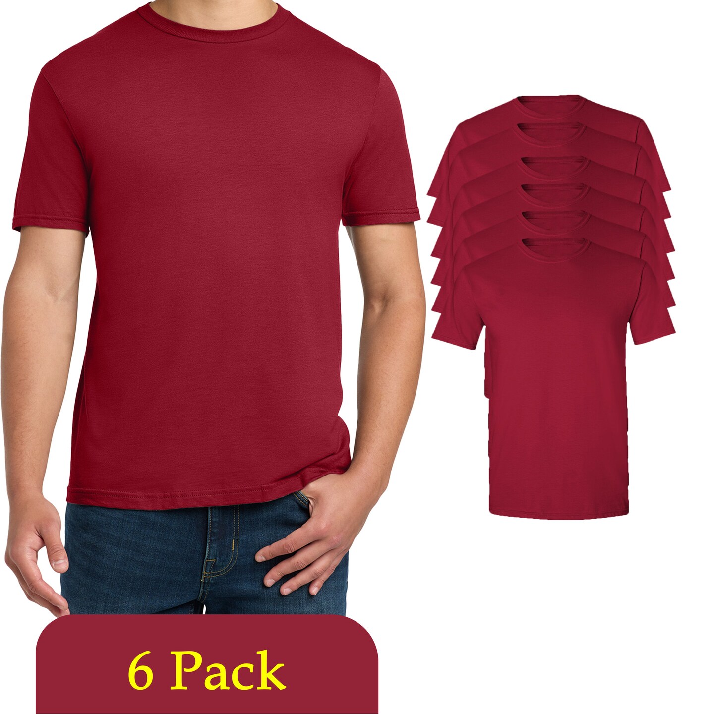 Gildan Unisex Cardinal Red Softstyle T-Shirt Blanks for Printing, Crewneck Tee
