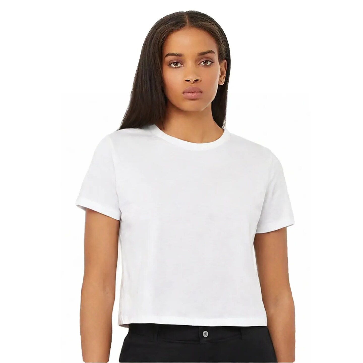 BELLA + CANVAS Women’s Short Sleeve Crewneck Flowy Crop T-Shirt – Lightweight Relaxed Tee