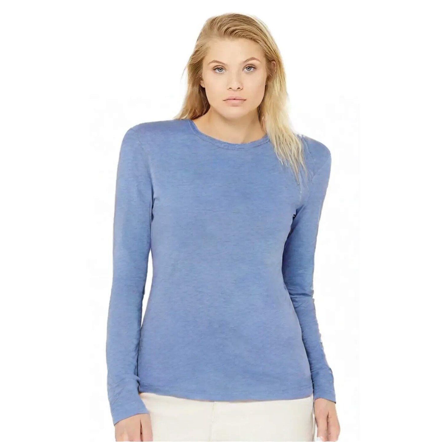 BELLA + CANVAS® Unisex Triblend Long Sleeve Tee Lightweight Retail Fit Airlume Blend Everyday Casual Shirt