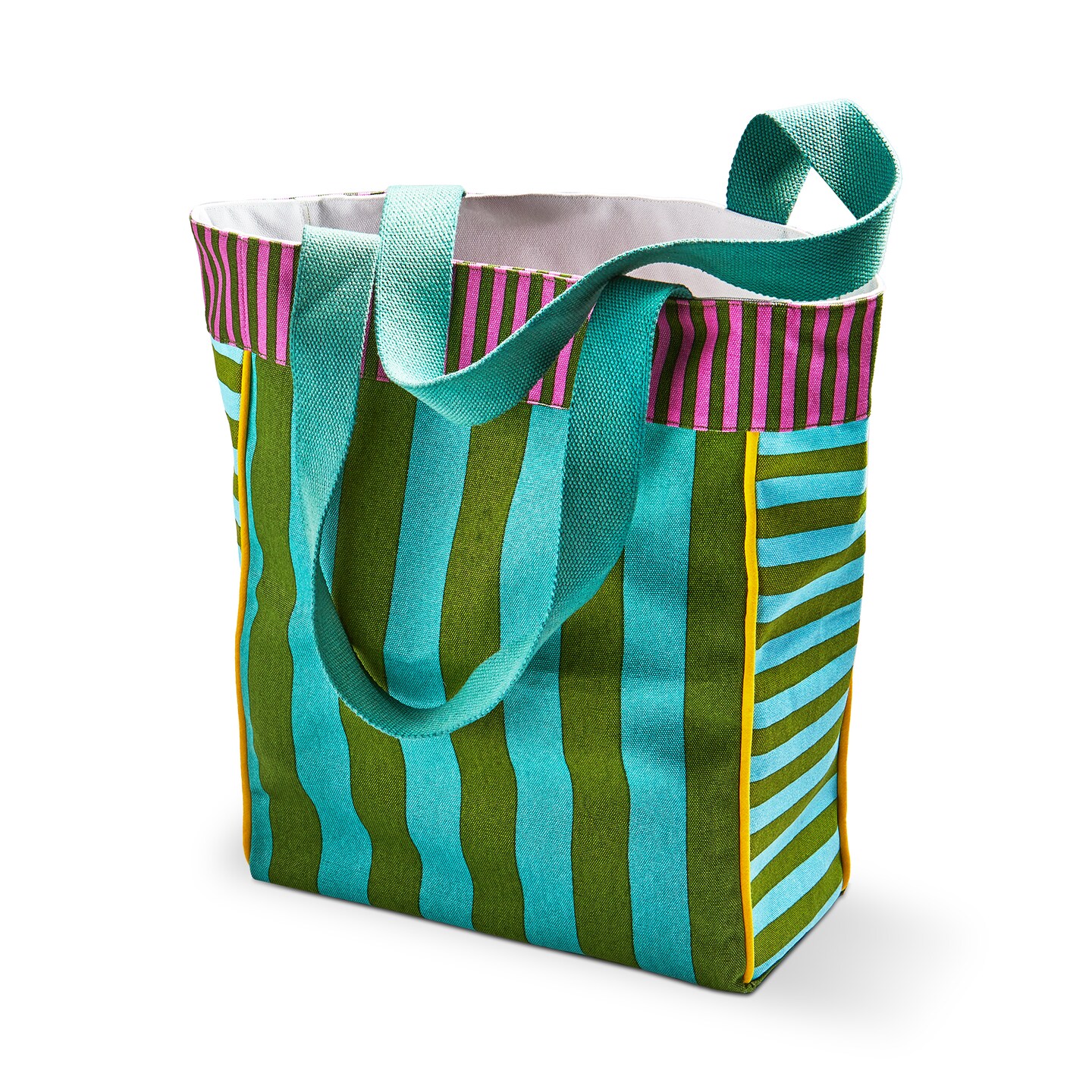 Cabana Stripe Tote Bag - Stylish Everyday Handbag, Machine Washable, 17.5" L x 5" W x 15.5" H, Perfect for All Occasions