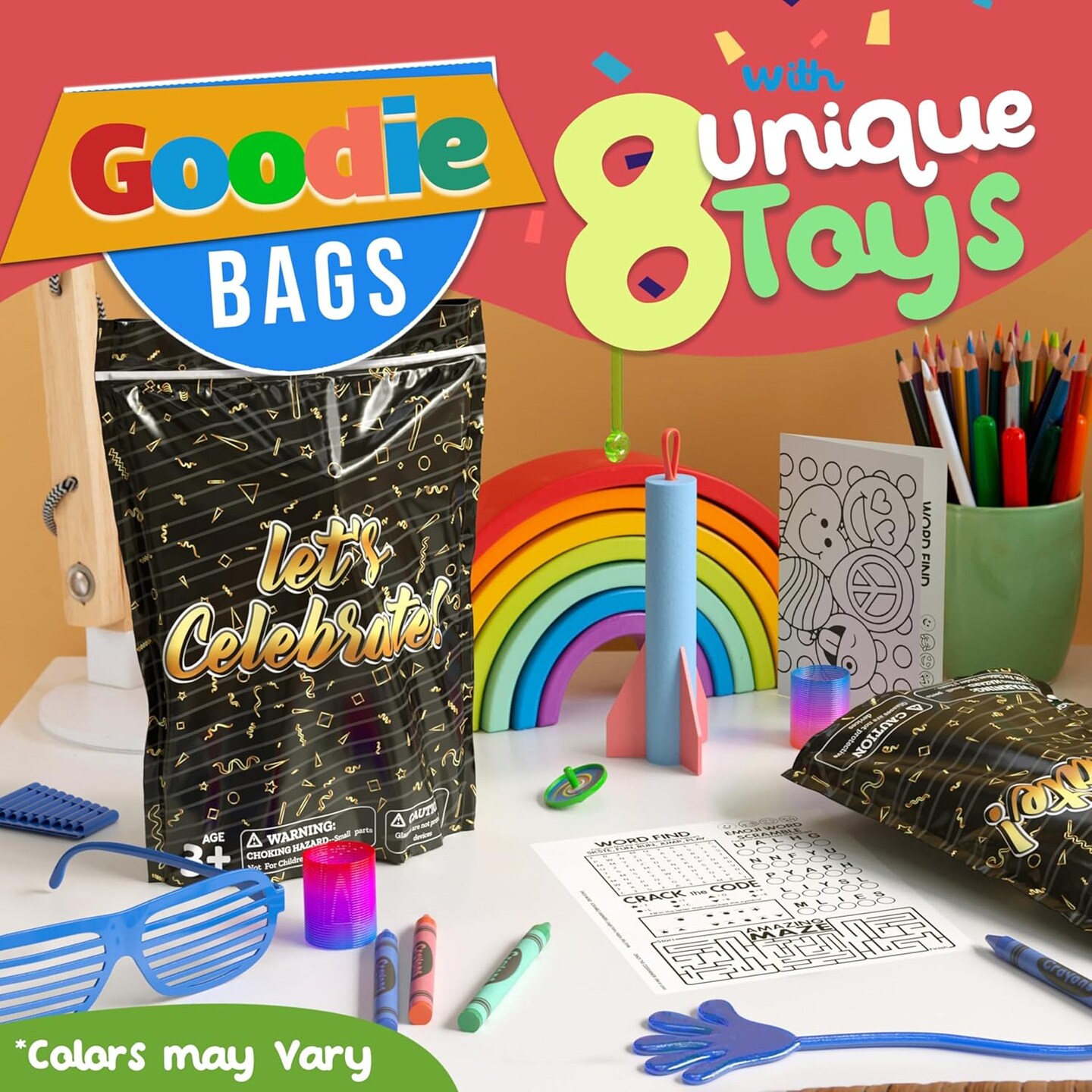 Premade Kids Birthday Party Favor Bags – 10 Pack Pre-Filled Goodie Bags with Fidget Toys & Small Toys, Fun Party Favors for Boys & Girls, Ready-to-Gift Treat Bags for Birthday Parties, Classroom Events & Celebrations