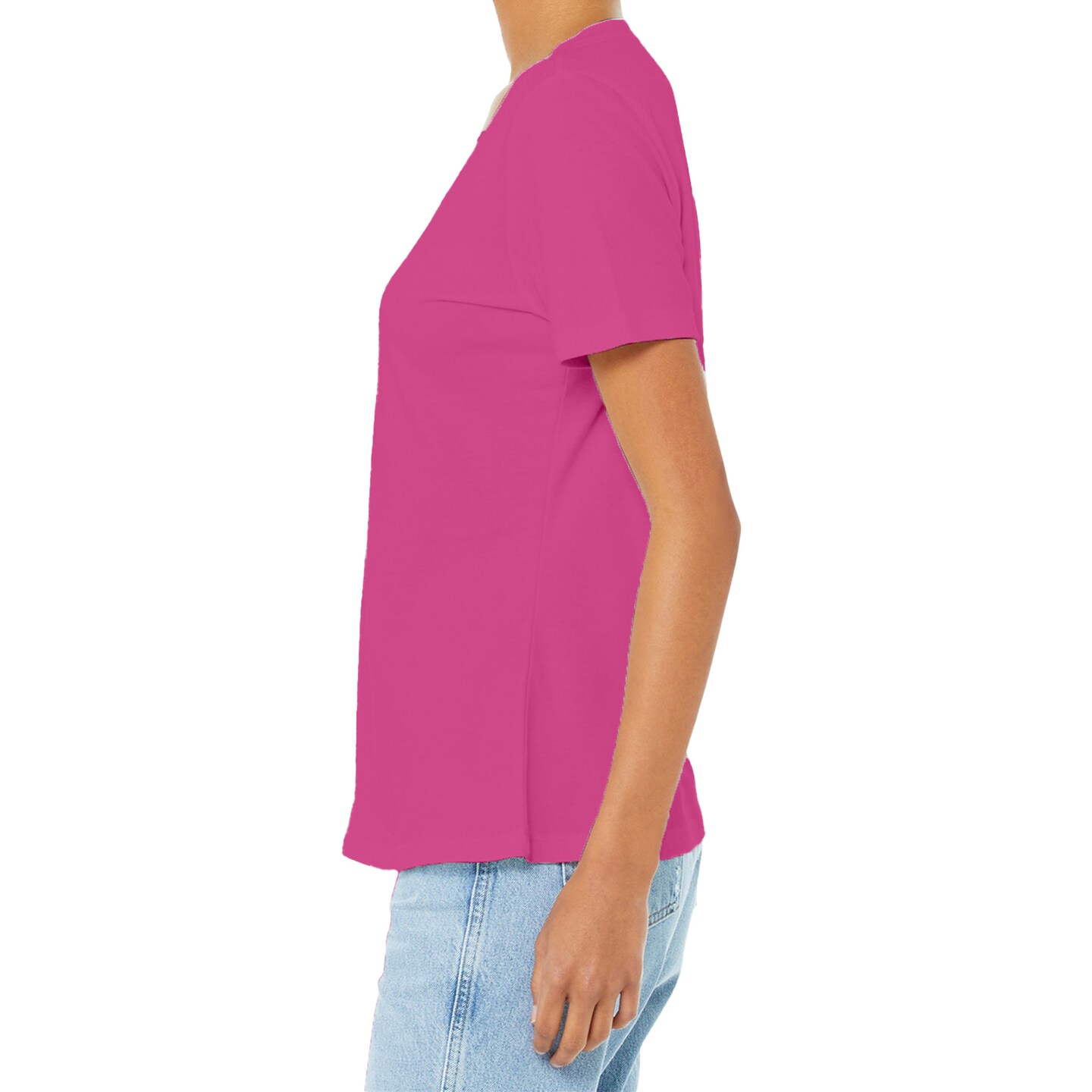 BELLA + CANVAS Women’s Relaxed Jersey V-Neck T-shirt, 100% Cotton Relaxed fit Tee
