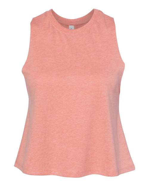 BELLA+CANVAS Ladies Racerback Cropped Tank for Workout, Casual Wear & Streetwear Lightweight Athletic Top
