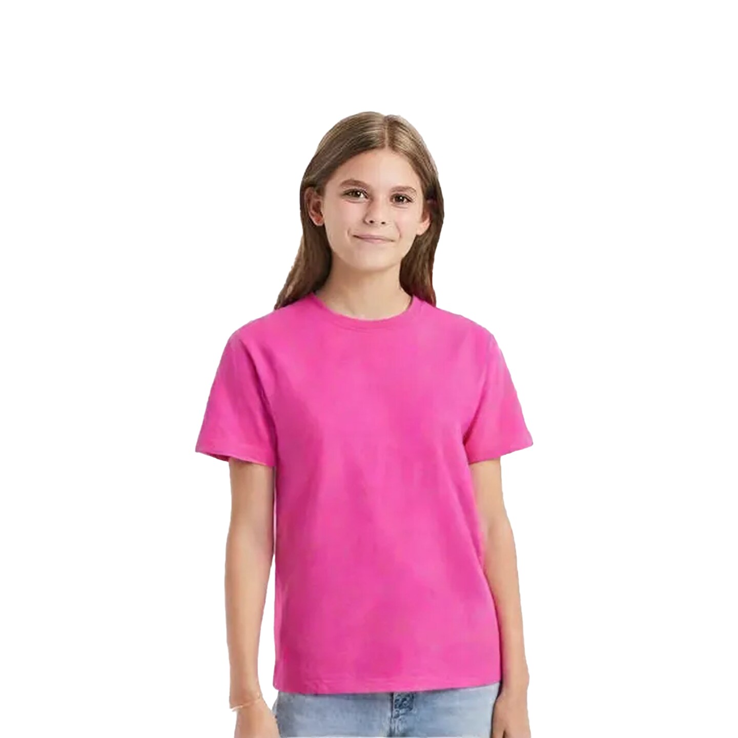 Hanes Essential-T Youth Crewneck Short Sleeve T-Shirt for School, Casual & Team Wear