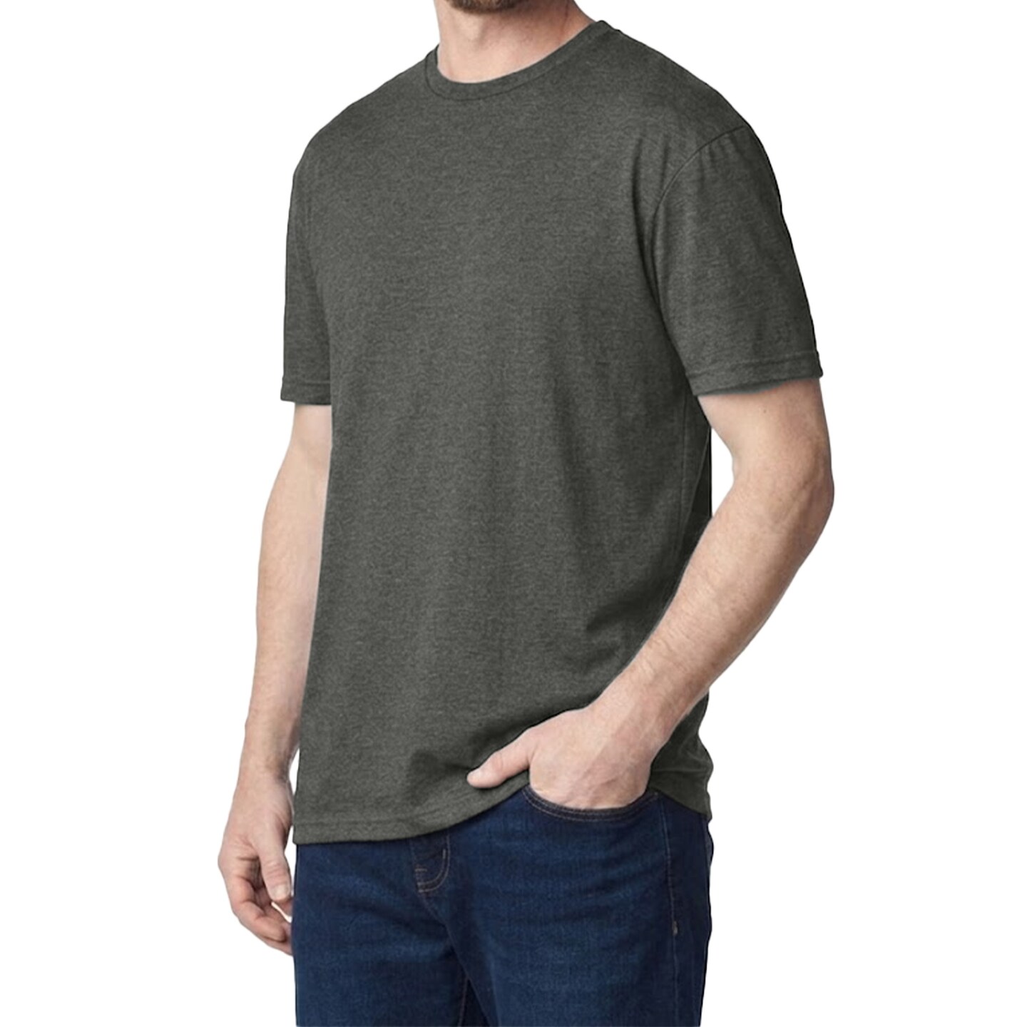 Gildan Unisex Softstyle Lightweight Short Sleeve T-Shirt, Heather Dark Grey Crewneck Tee