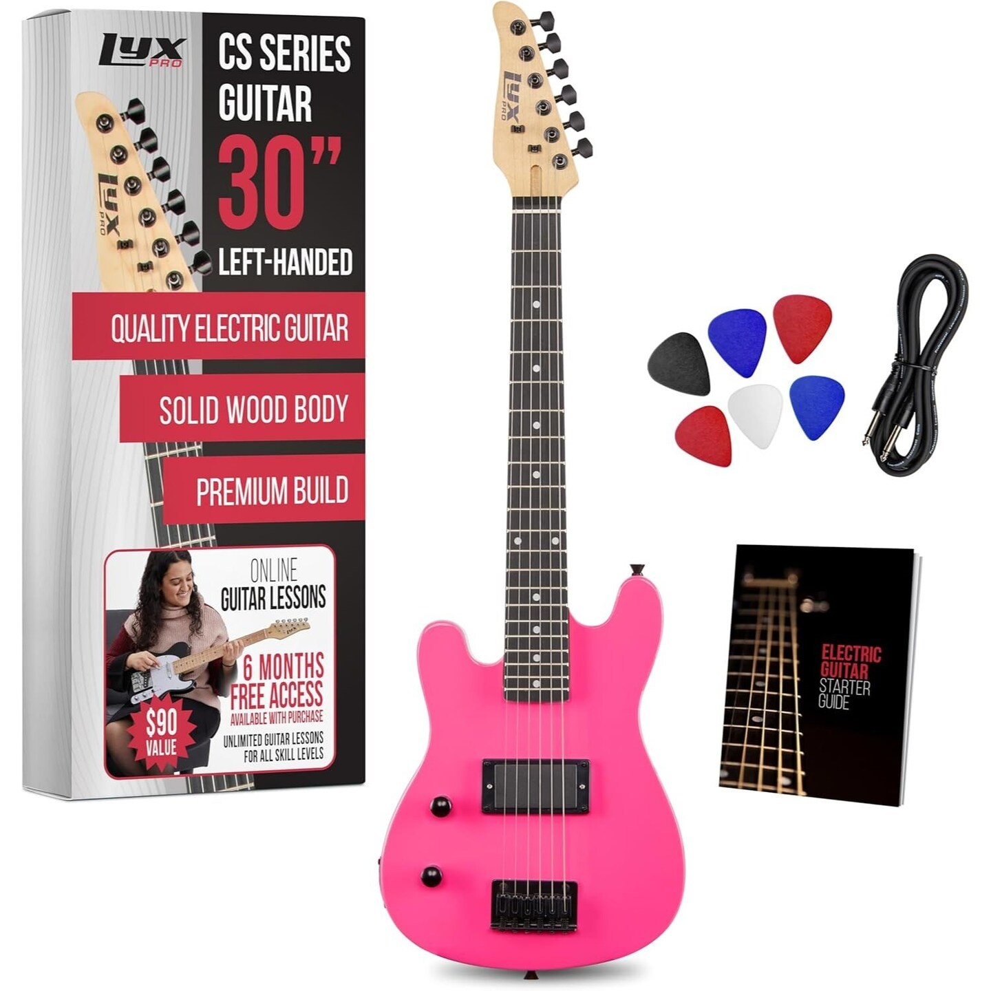 LyxPro CS 30” Left Hand Electric Guitar Kit for Beginner with Amp