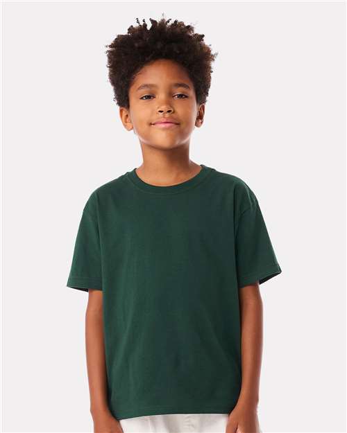 BELLA + CANVAS Youth 6 oz Heavyweight Crewneck Short Sleeve Durable Cotton T-Shirt for Everyday Wear