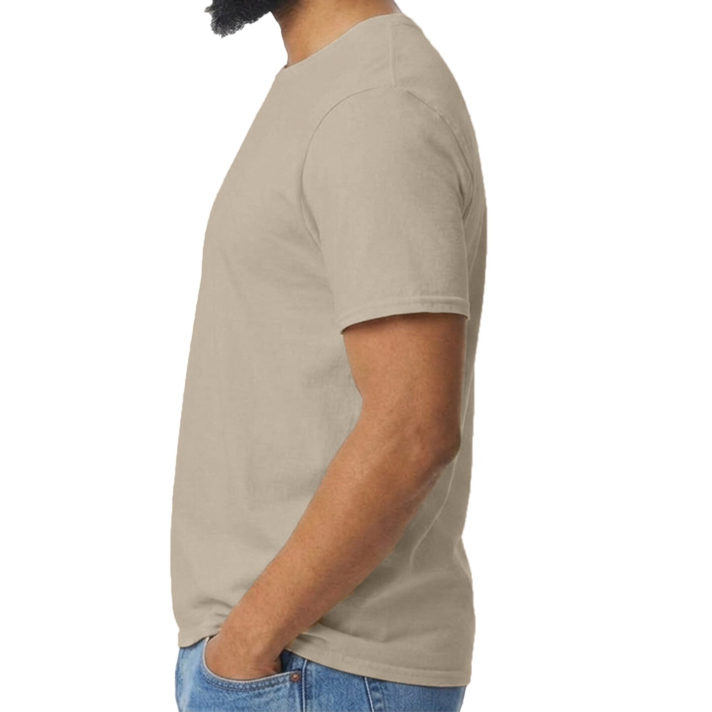 Gildan Men's Softstyle T-Shirt, Sand Short Sleeve Crewneck Cotton Tee for Crafting & Custom Printing