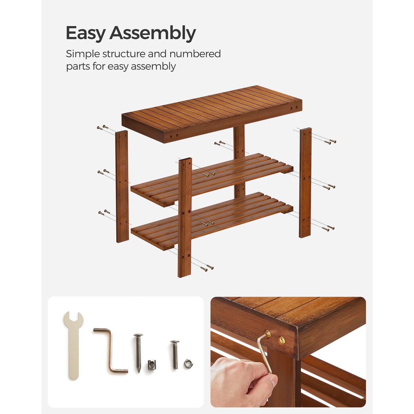 Shoe Storage Bench Wicker Entryway Bench with 2 Shelves Shoe Rack Seat