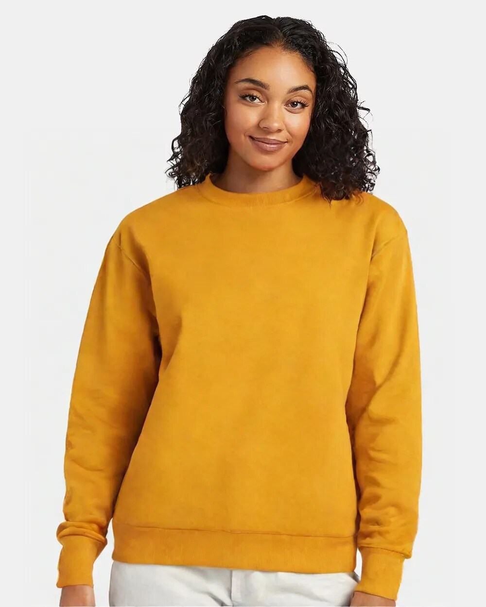 Hanes Eco-Friendly Midweight Fleece Crewneck Sweatshirt For Layering Outfits