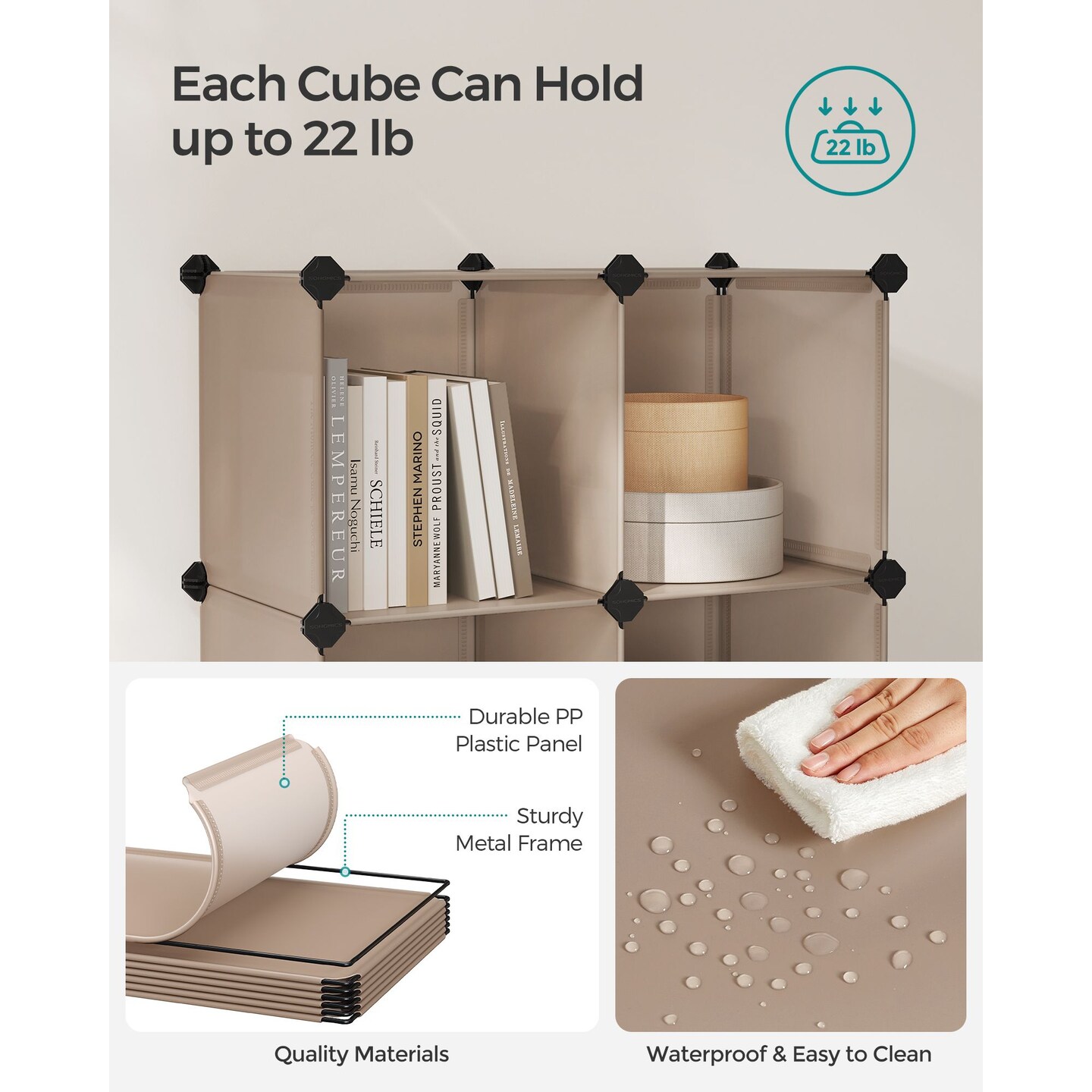 Cube Storage Organizer 12 Cube Modular Shelving Unit DIY Closet Storage Rack With Panels Room Divider Space Saving