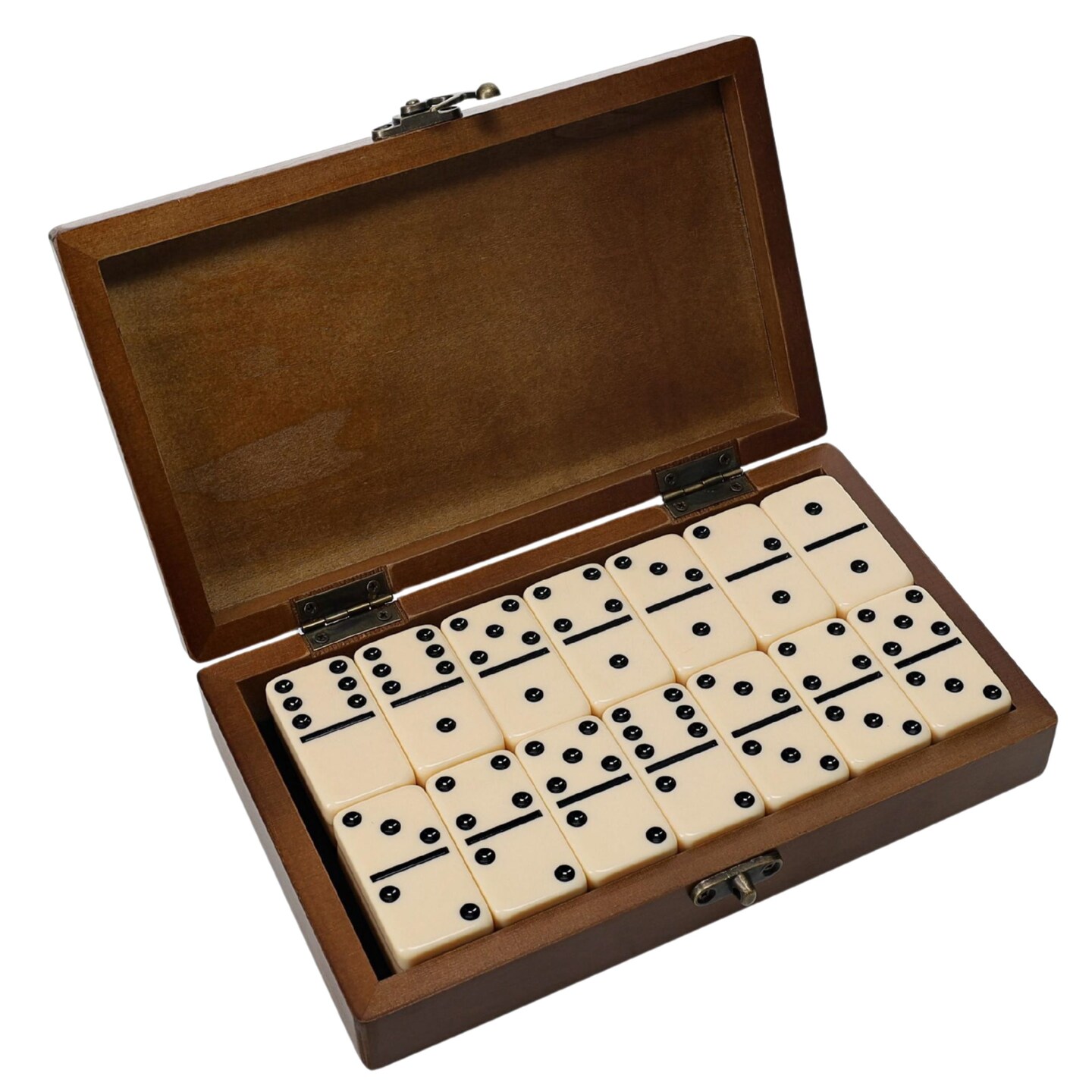 WE Games Double 6 Club-sized Dominoes Ivory Color in Small Wooden Box
