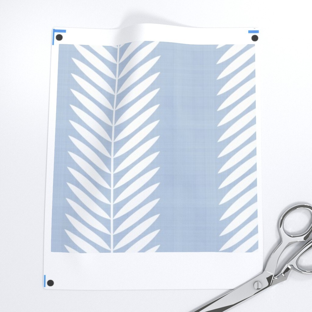 Garden Stripe Grandmillennial Cornflower Blue And White Laurel Custom Pre-pasted Wallpaper by Spoonflower Pre-Pasted Wallpaper 2FT Wide