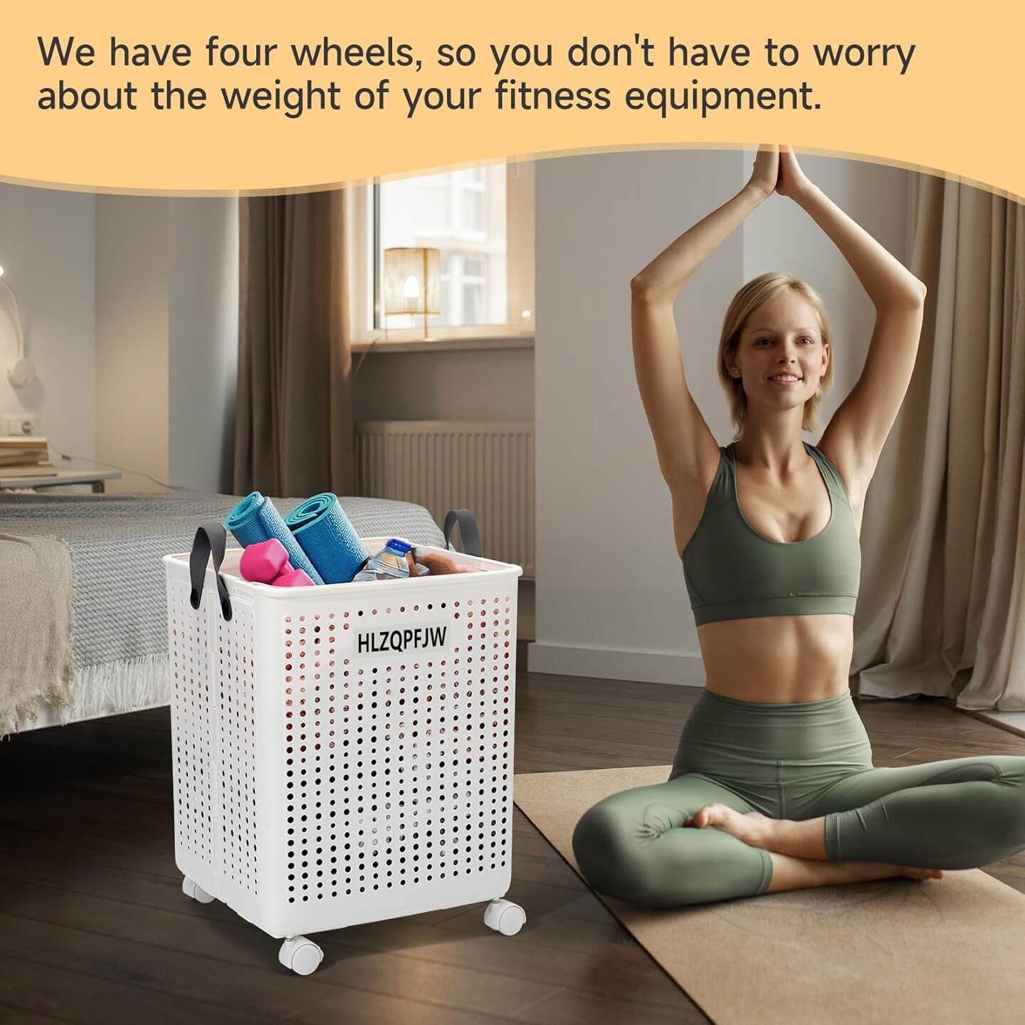 Collapsible laundry hamper, laundry hamper with wheels, laundry hamper with wheels, dorm laundry hamper, laundry basket plastic,35, 50, 60 liter large capacity (White, Extra large)
