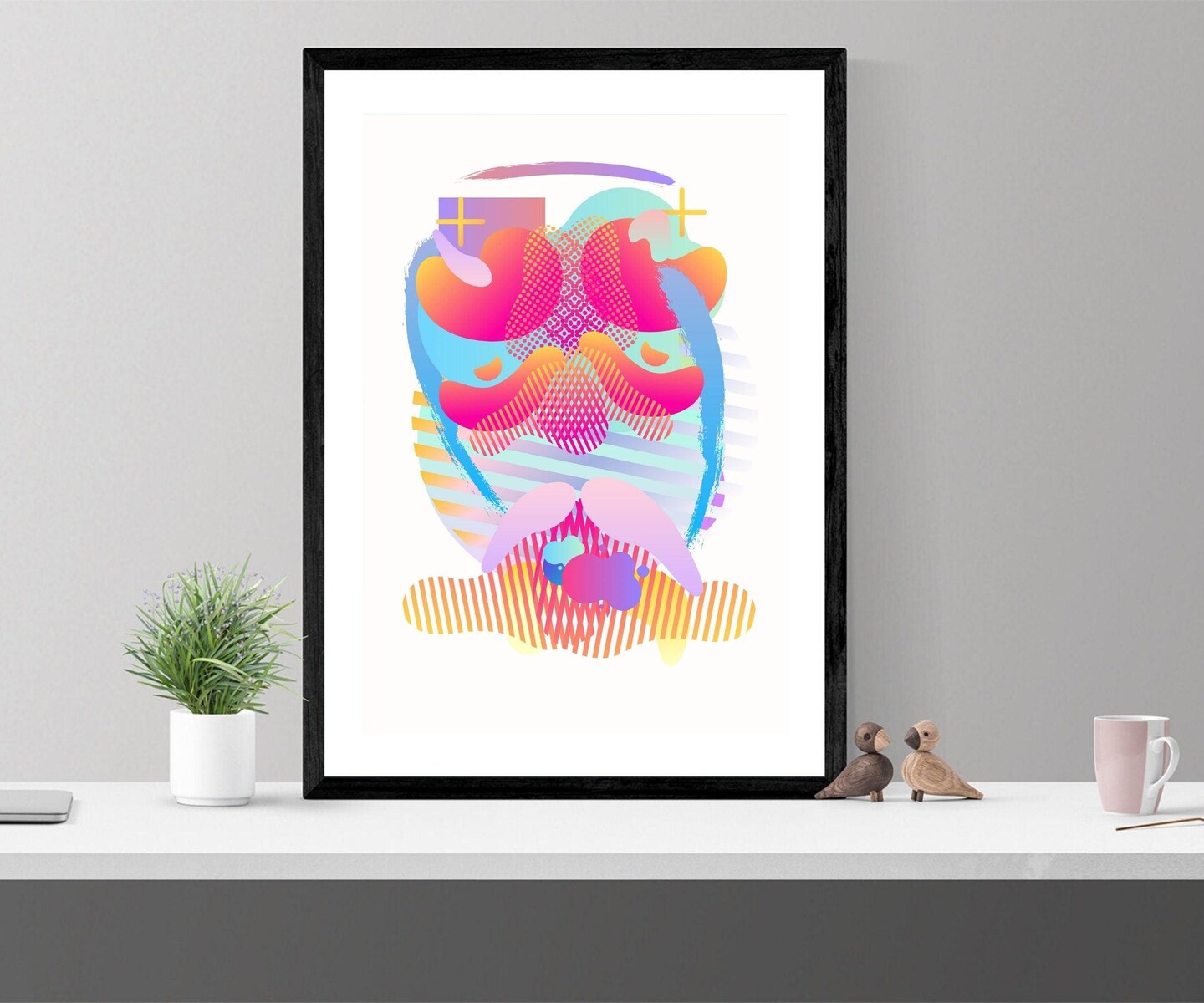 Abstract Artwork Color shapes Paint O Classic Framed Canvas Prints Framed art
