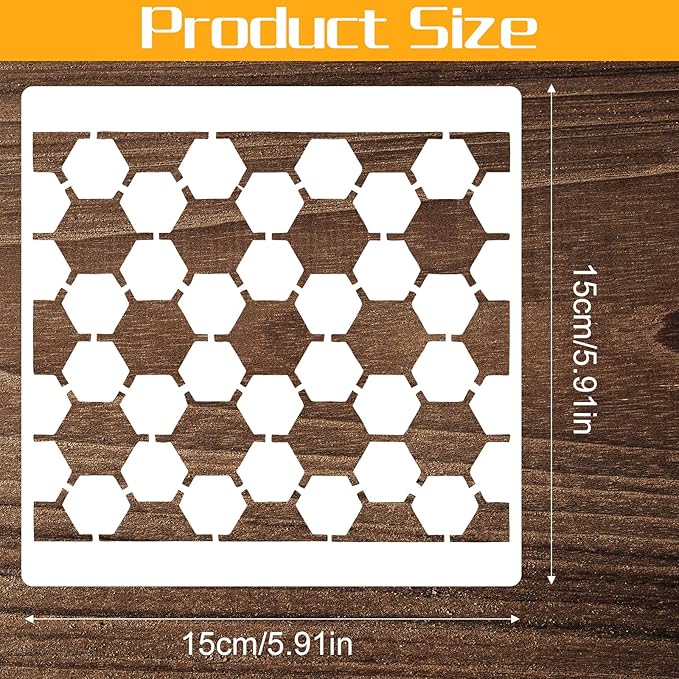 16 Pcs Geometric Stencils, Reusable Texture Painting Stencils for Crafts, Layering Templates for Wood, Wall, Furniture, Fabric, Canvas Decor