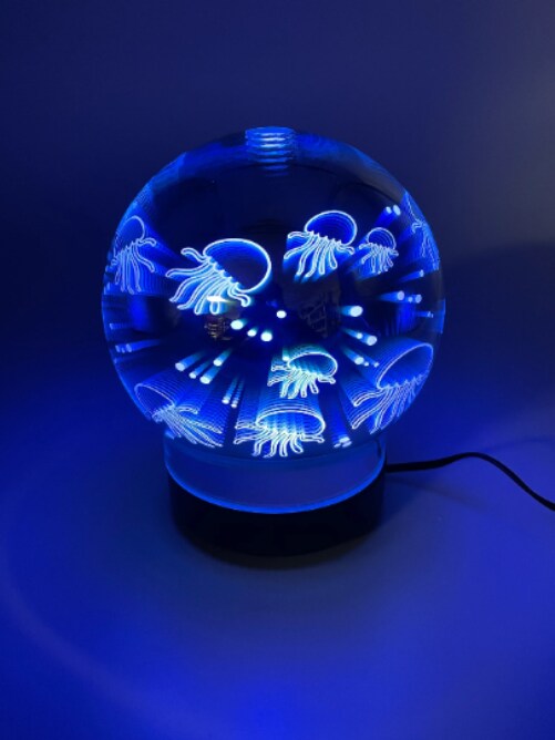 Sphere Diffusers For Essential Oils, 3D Glass Art -Jellyfish- Oil Diffuser with Alternating Colors, Bedroom Decor, Gift for Her
