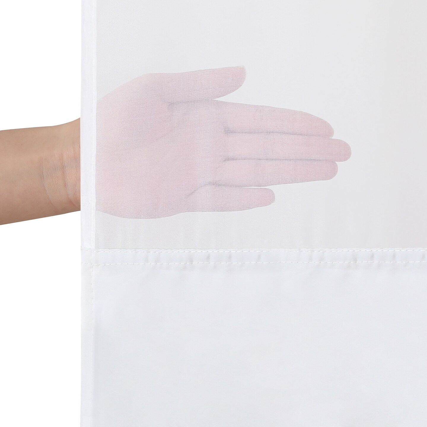 Americanflat 72x75 Hookless Shower Curtain - Water-Resistant Shower Curtain with Sheer Panel, Snap-In Liner, and Grommets - 100% Polyester