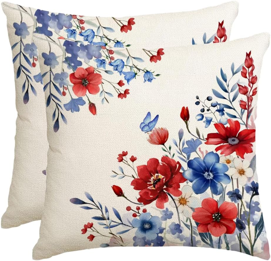 Throw Pillow Cover for 4th of July Decorations