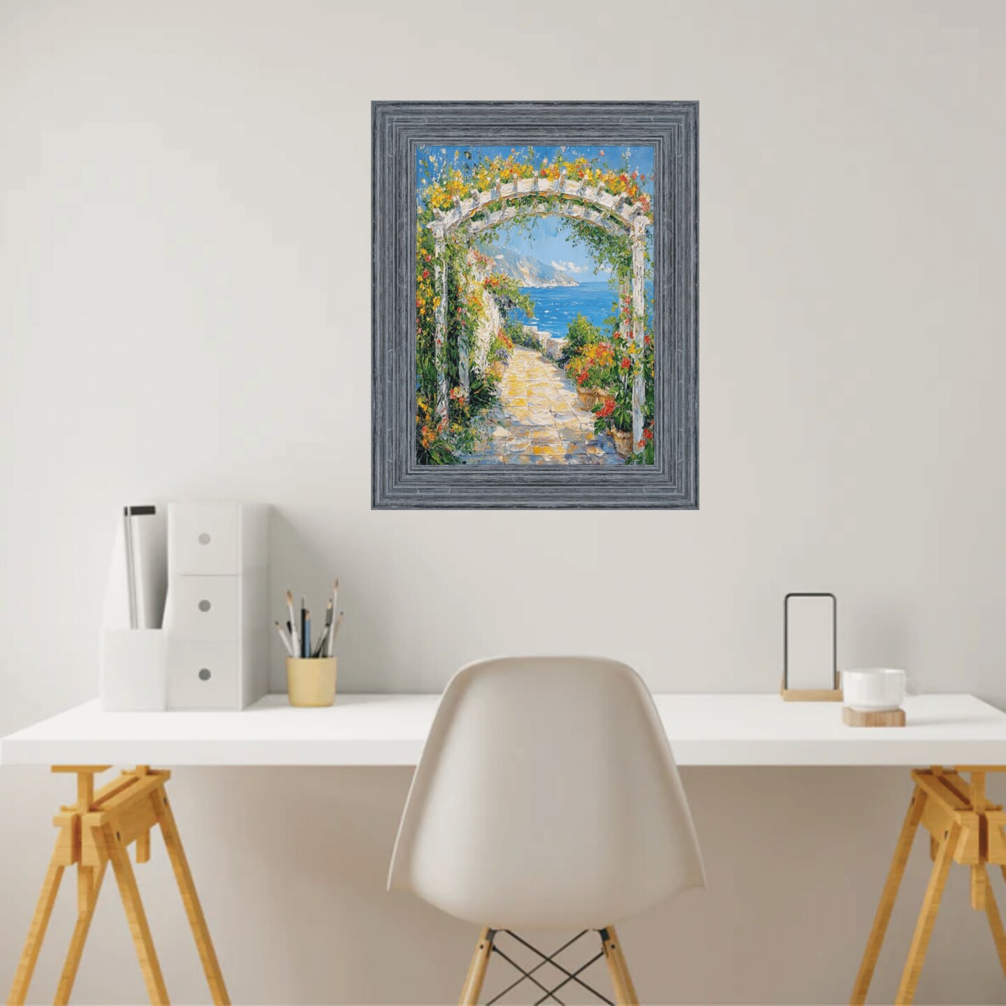Rustic Wide Wood Ocean Blue Picture Frame 20x24 frame