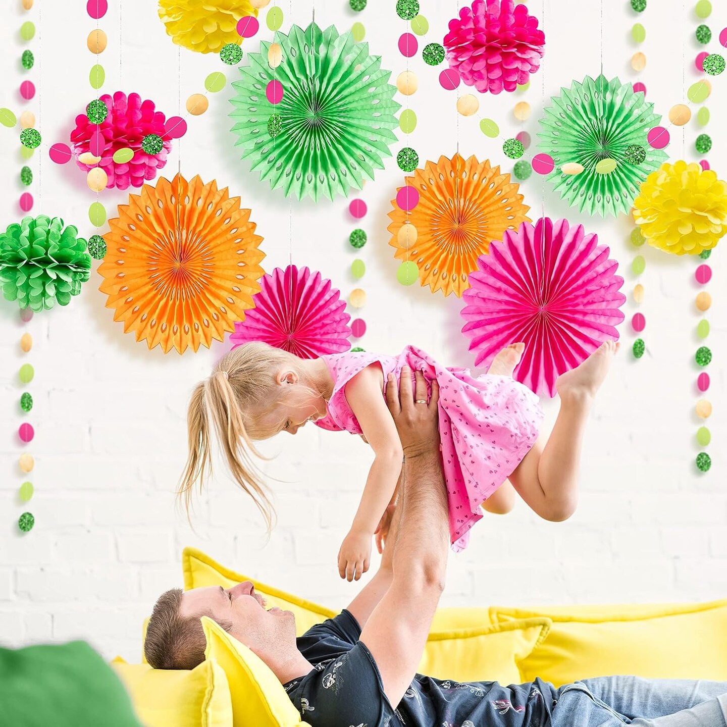 12 pcs Tropical Decoration Paper Fans for Party Decoration