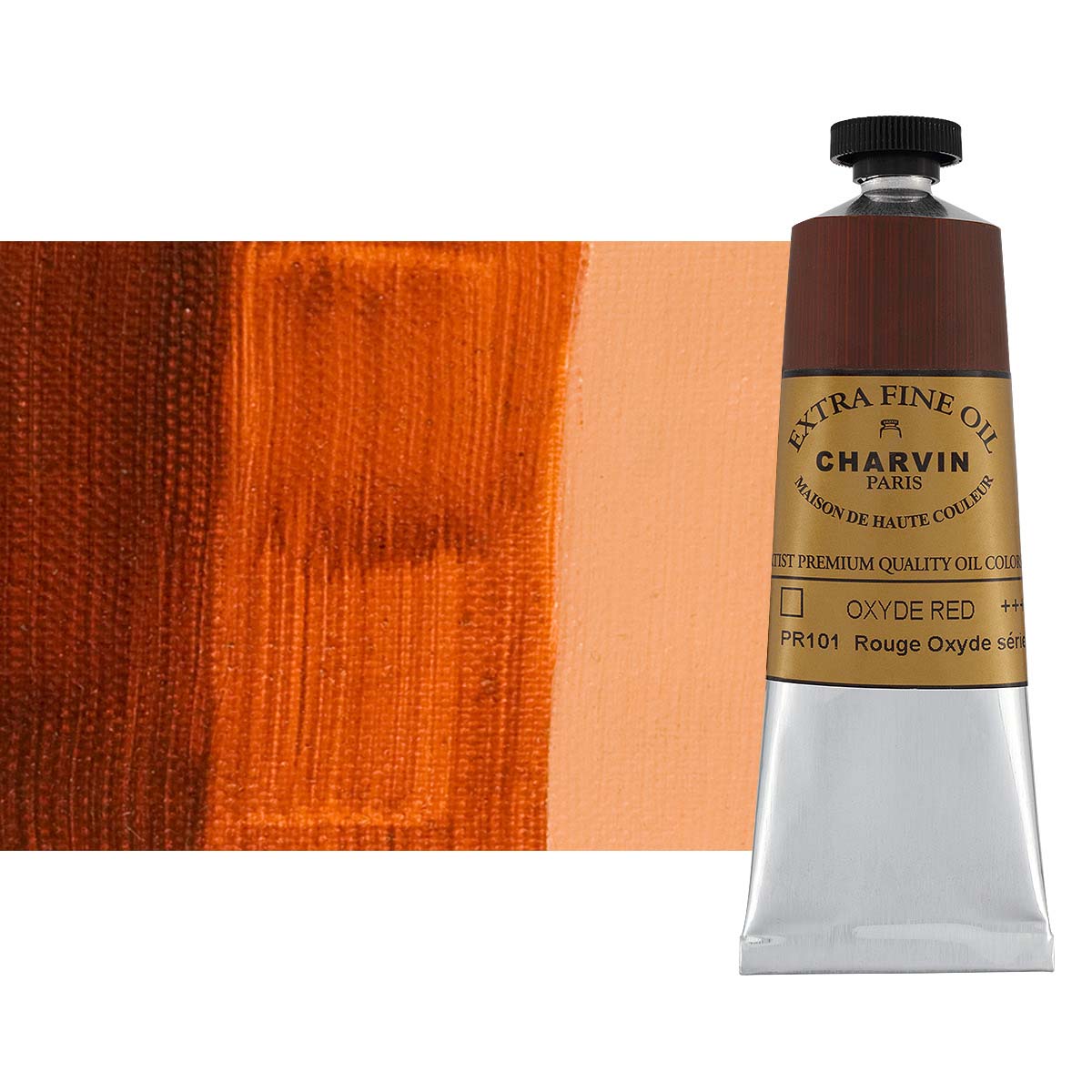 Charvin Extra Fine Oil Paint, Red Oxide 60 ml - Triple-Milled, Rich Texture, Poppy Oil-Based, Light-Fast, Handmade, Archival Quality