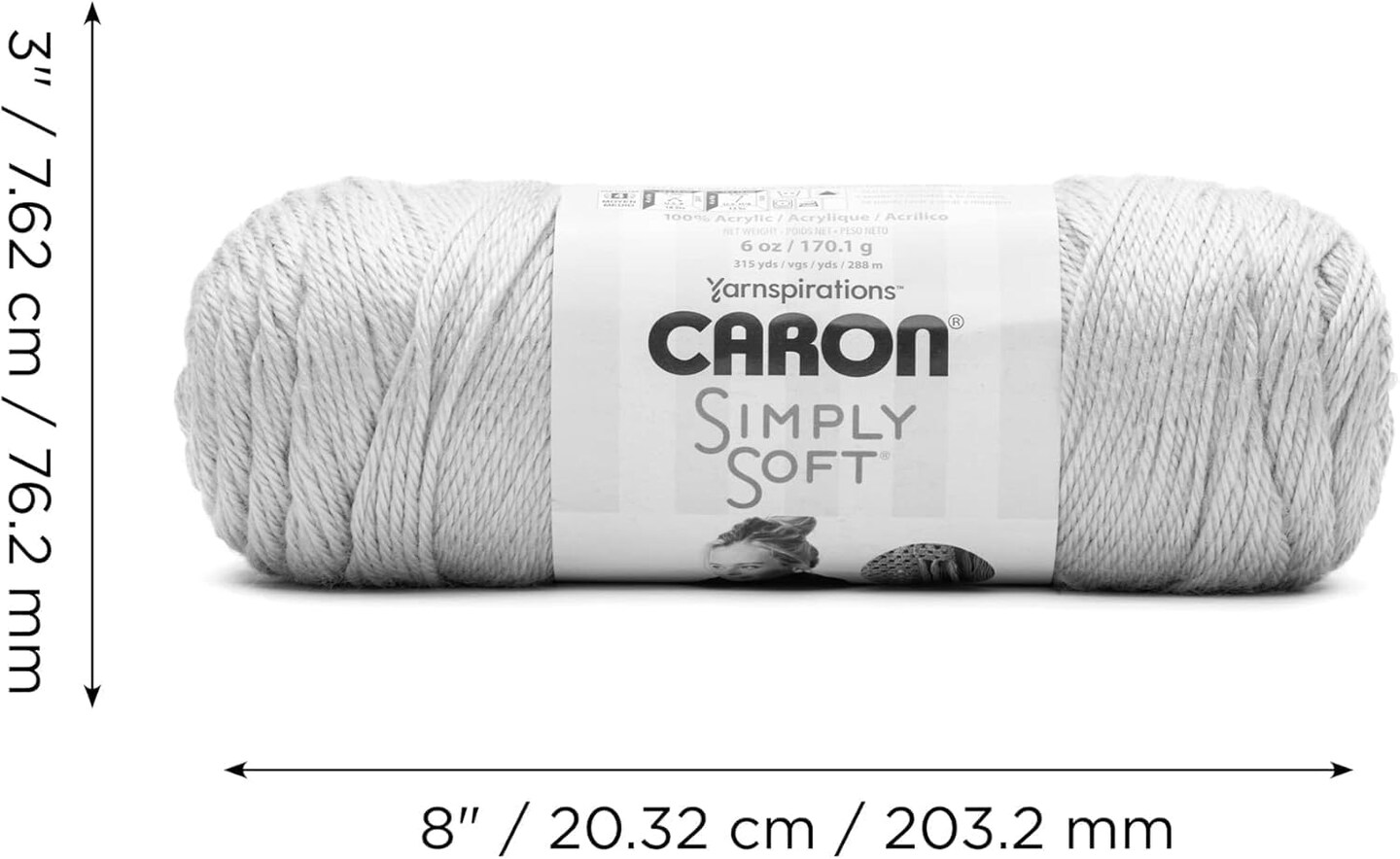 Simply Soft Speckle White Sage Yarn – 3 Pack of 5oz/141g – Acrylic – #4 Worsted (Medium) – 235 Yards – Soft Yarn for Knitting & Crochet