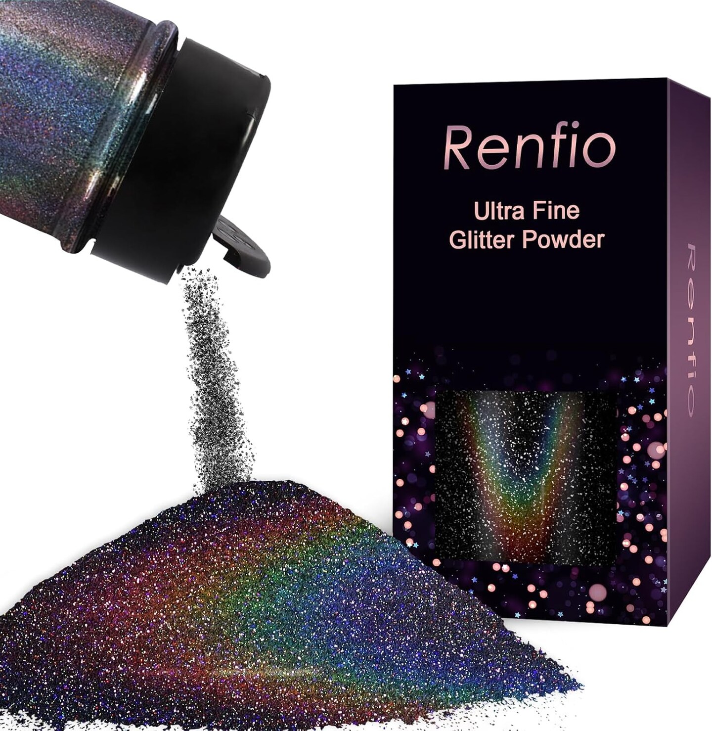 Black - Holographic Diamond Glitter for Crafts