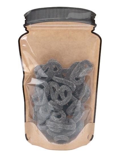 Kraft Mason Jar Zipper Pouch w/ Clear Front 6" x 3 1/8" x 10" 100 pack SP7KCZ