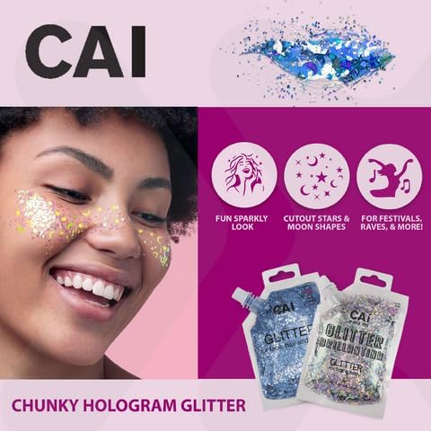 Hair Glitter Gel &#x2013; Body Glitter for Kids and Women - Silver