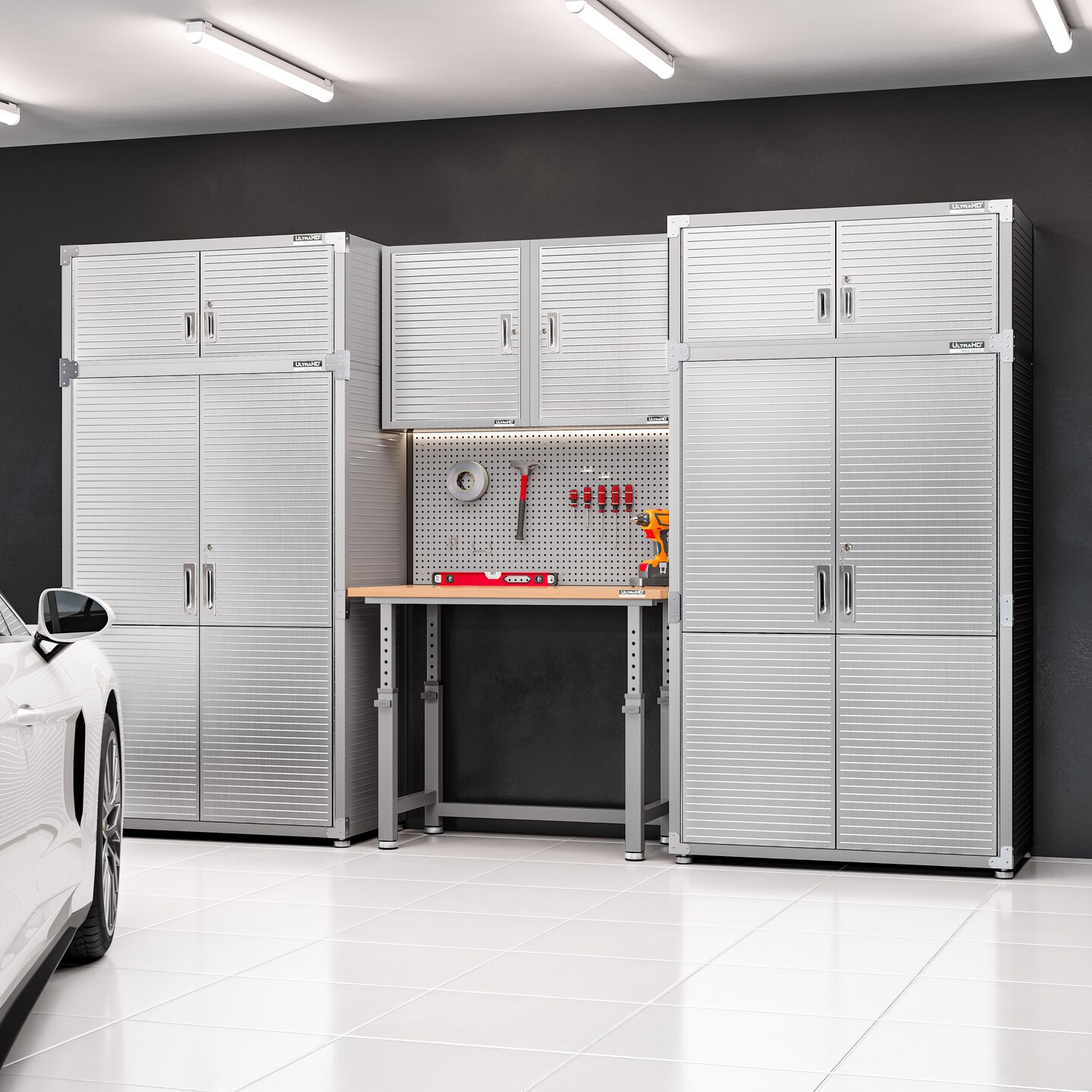 Seville Classics UltraHD Height Adjustable Workbench, 48" W x 24" D x 28.5" to 42" H