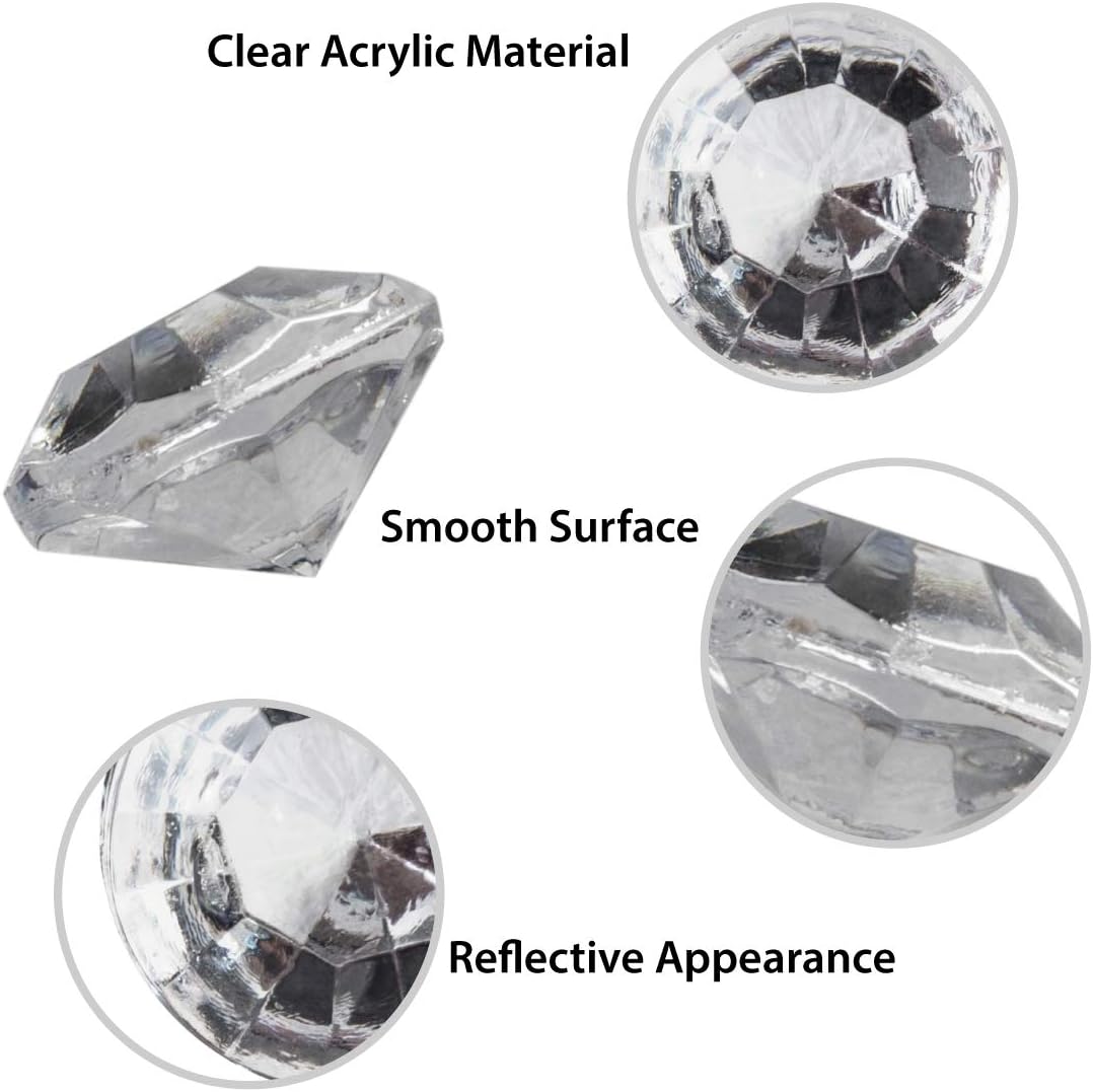 2000 Pack of 1 Carat 6.5mm Jewels (Clear) Diamond Table Confetti, Vase Filler