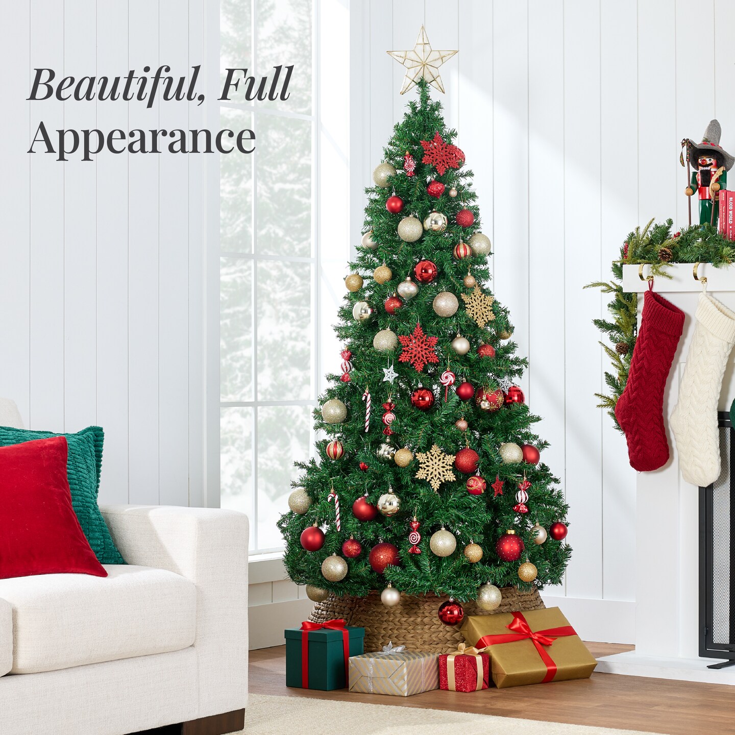 Best Choice Products Premium Hinged Artificial Christmas Pine Tree w/ Metal Base
