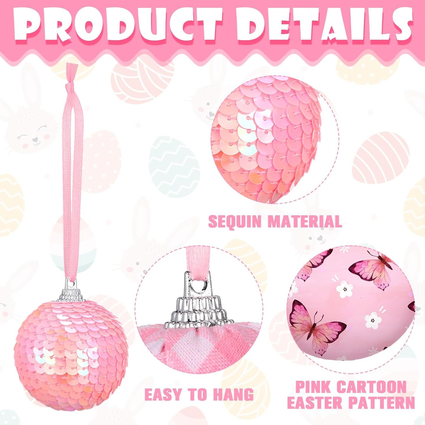 12 Pcs Spring Balls Ornaments Butterfly Ball Hanging Decorations