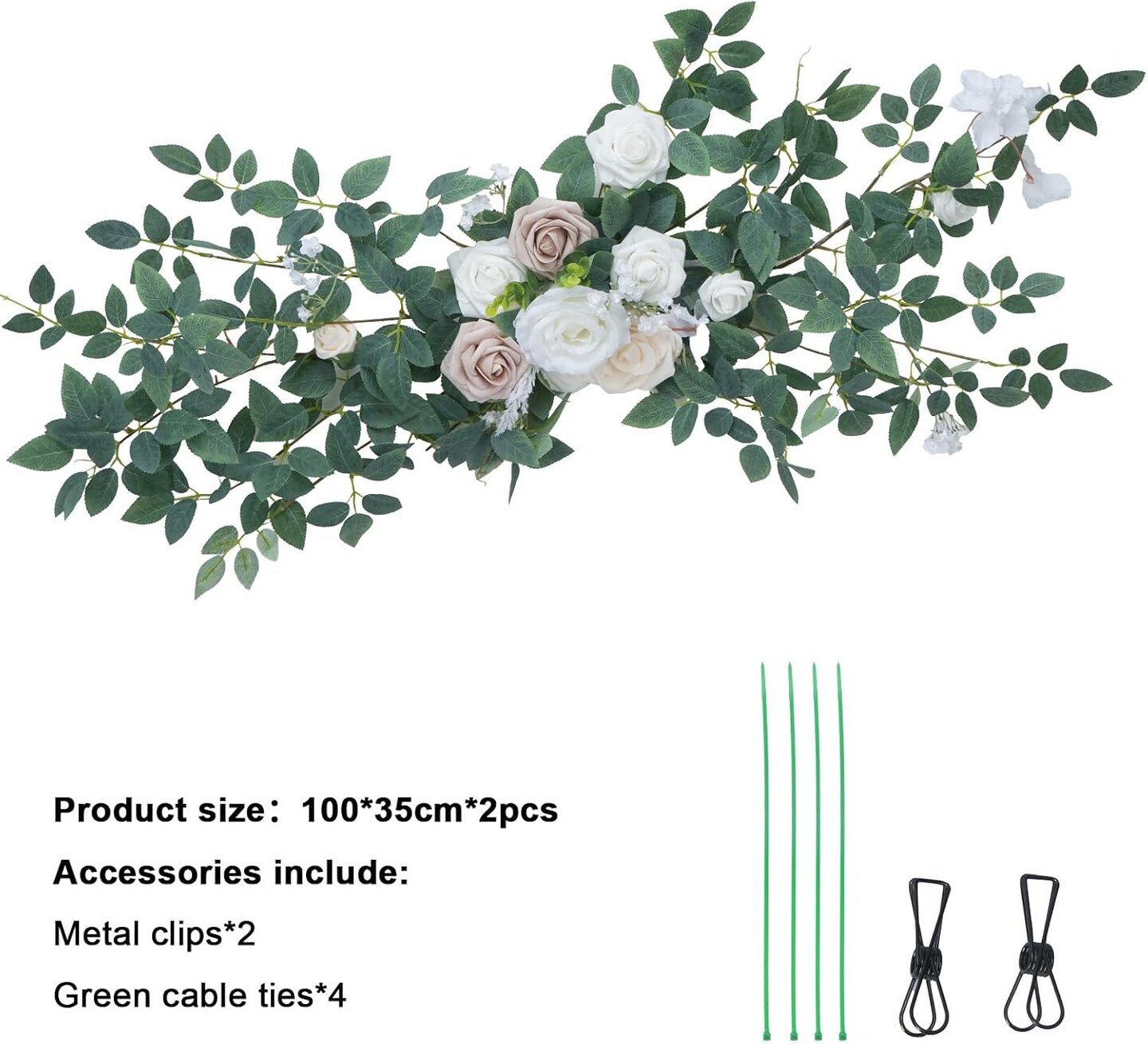 2pcs Artificial Floral Swags Wedding Centerpieces