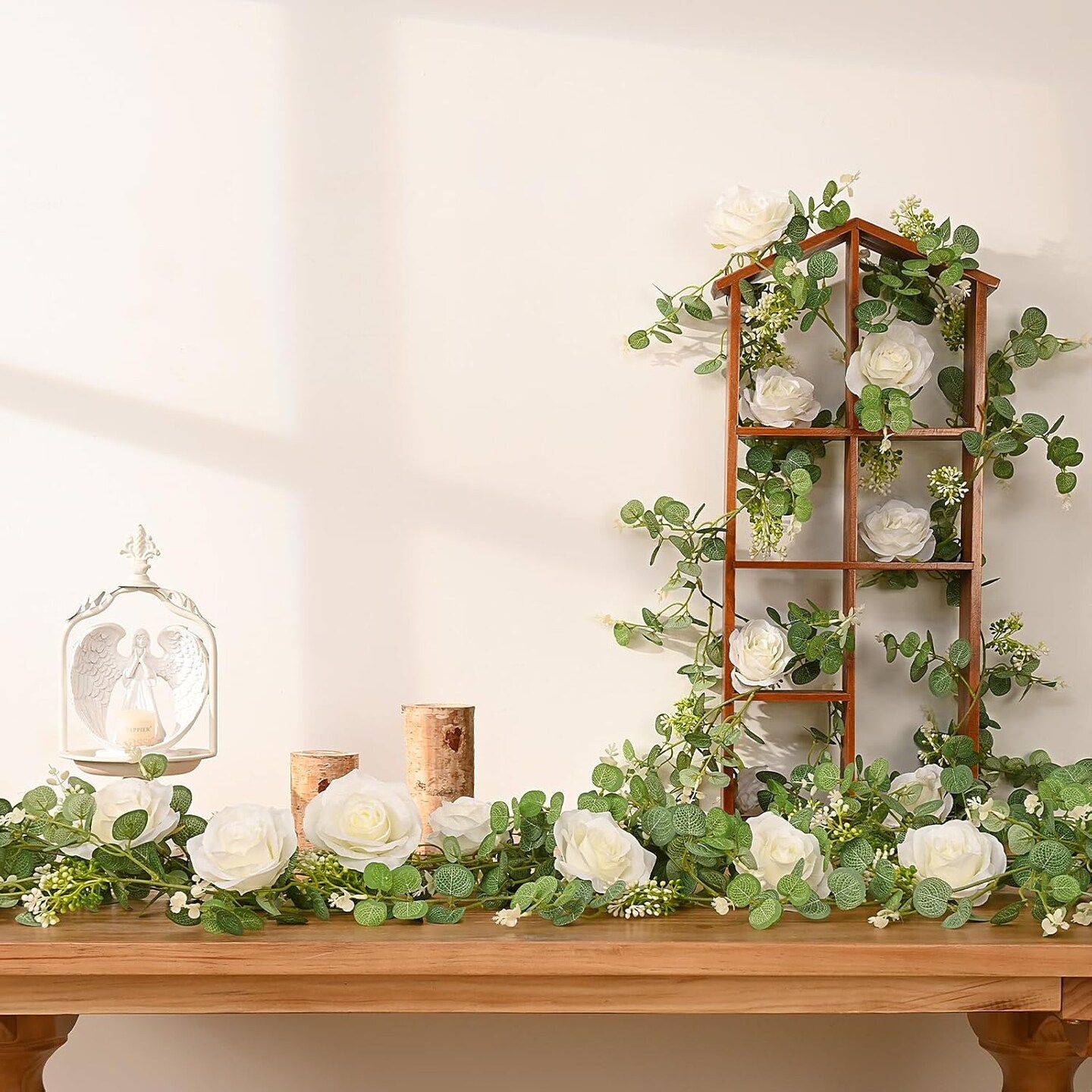 13Ft Artificial Eucalyptus Spring Garlands with Flowers