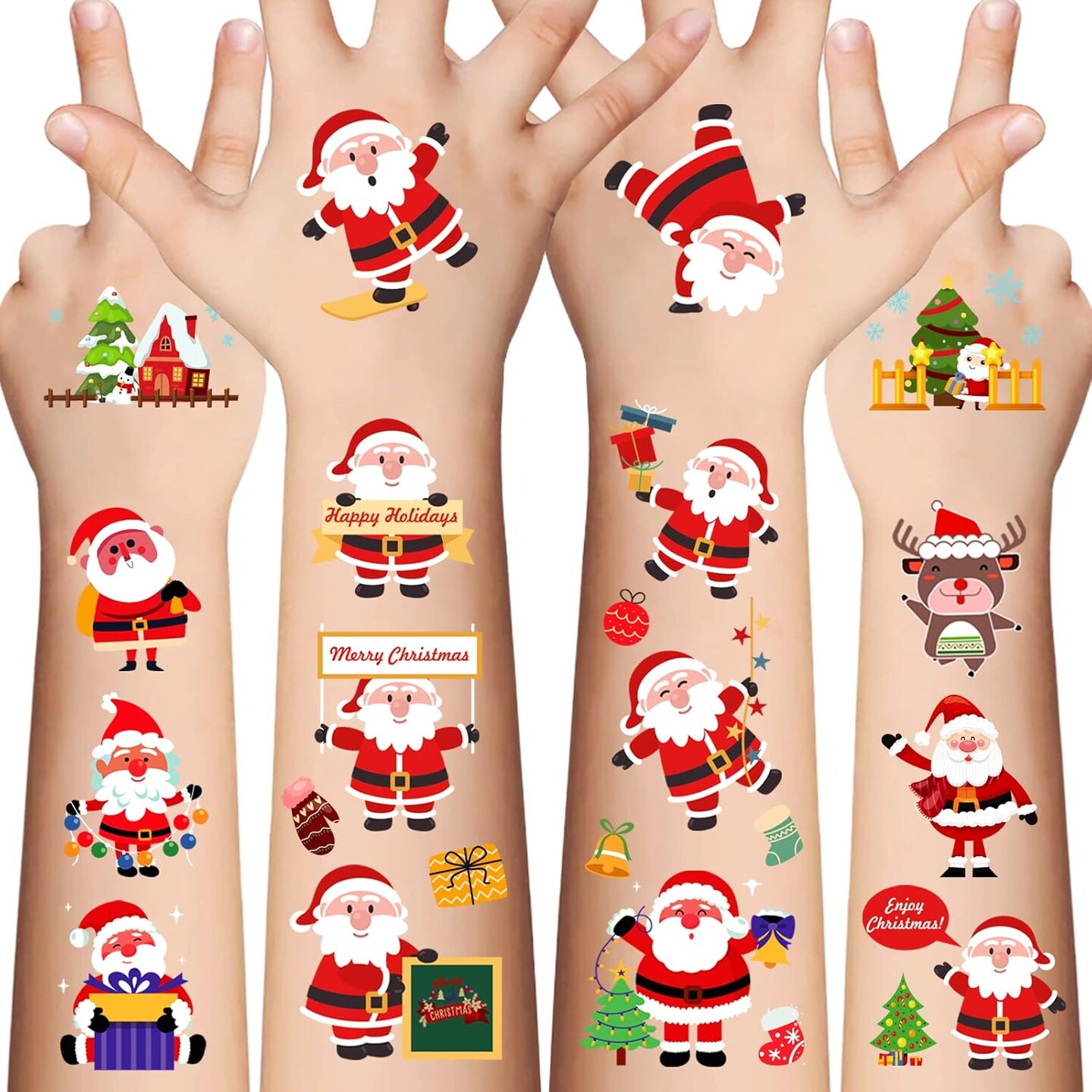Christmas Temporary Tattoos for Kids Stocking Stuffers