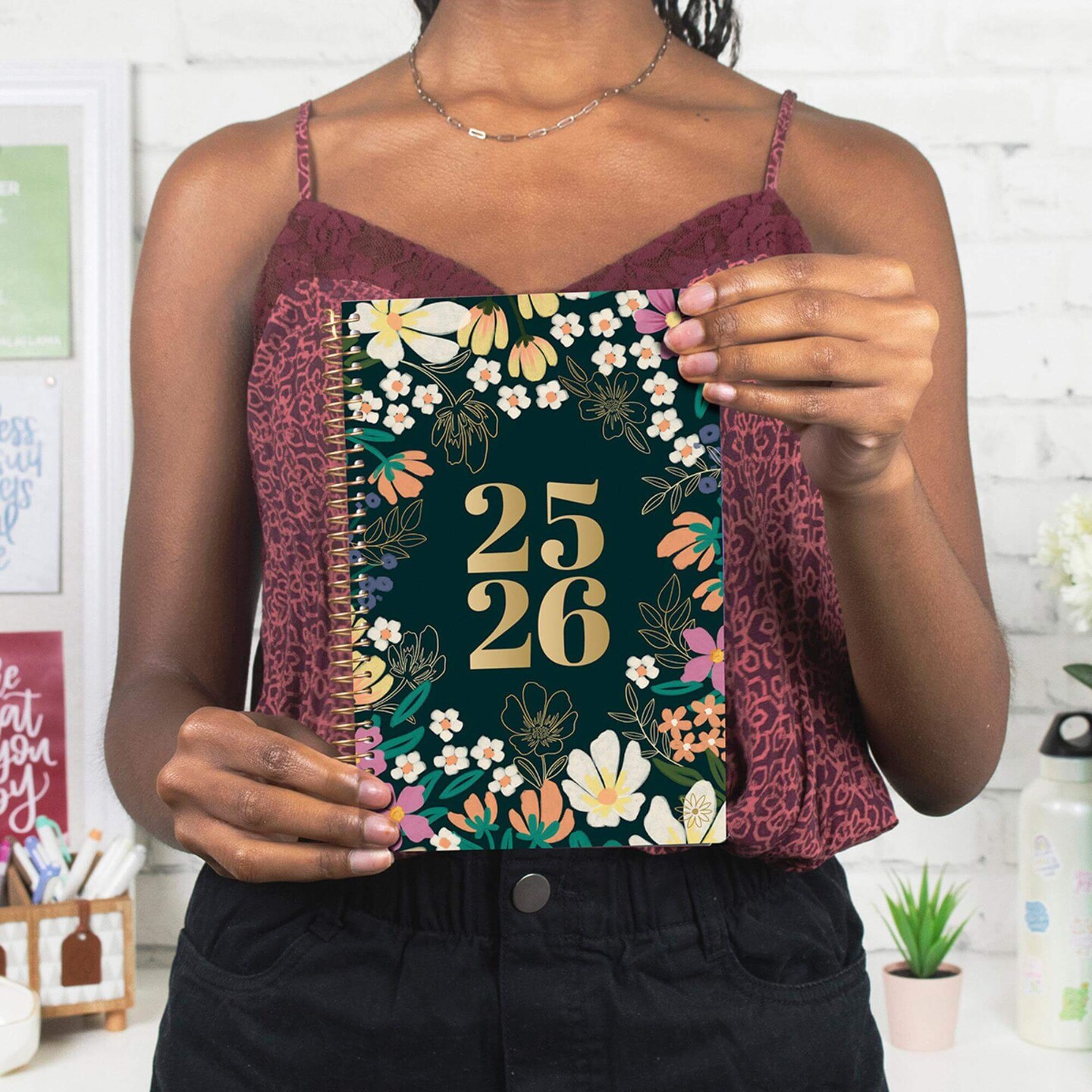 bloom daily planners 2025-26 Academic Planner, Soft Cover, 5.5&#x22; x 8.25&#x22;, Blooming Wildly